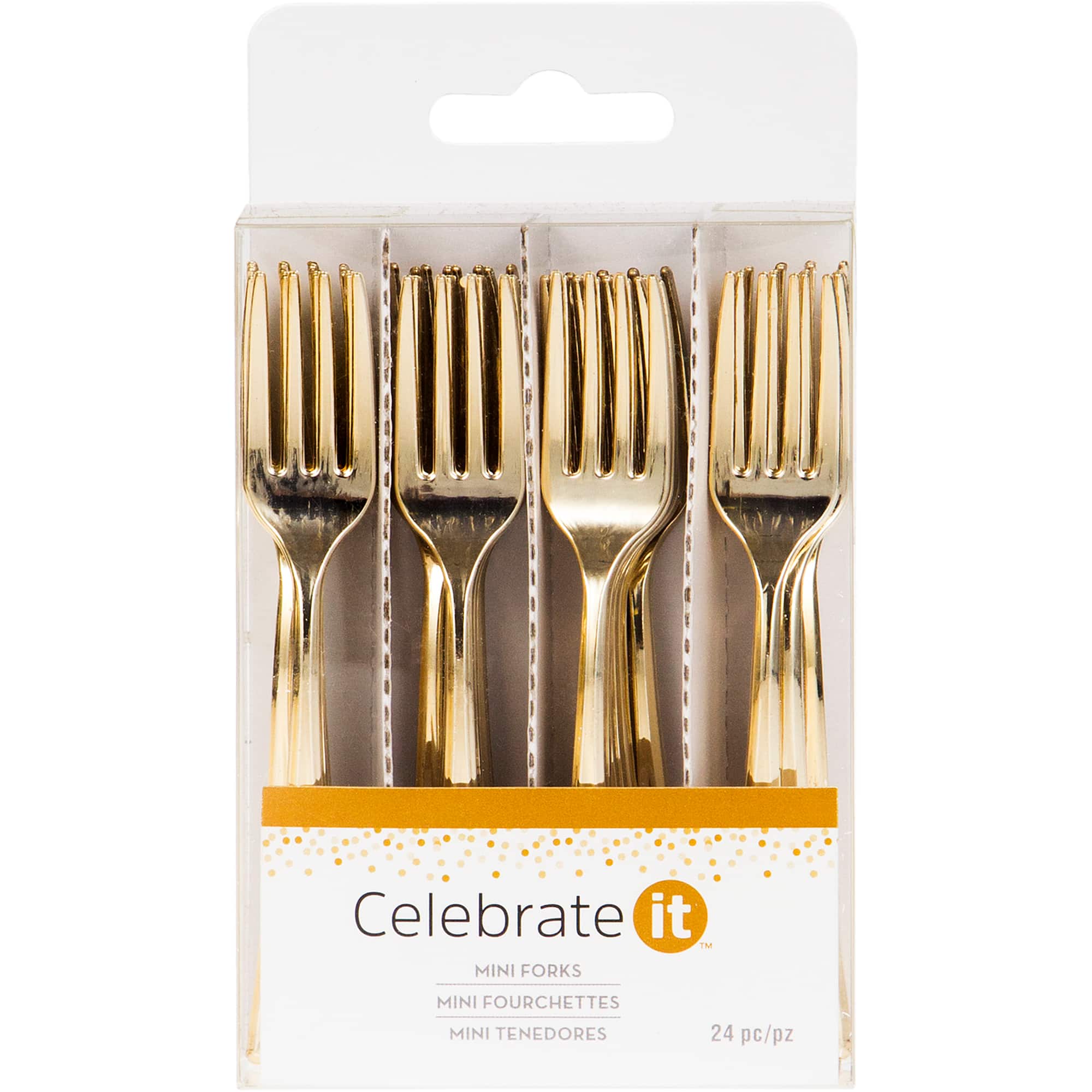 Gold Mini Forks by Celebrate It™, 24ct.