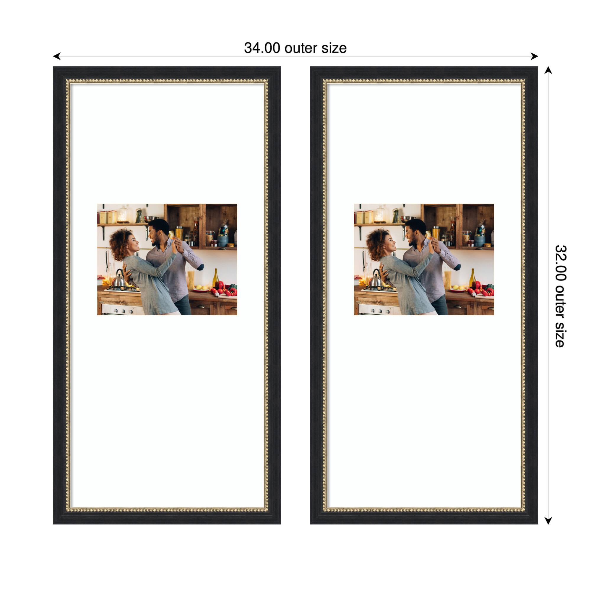 Kate and Laurel Belmont Black Photo Frames with Mat, 2ct.