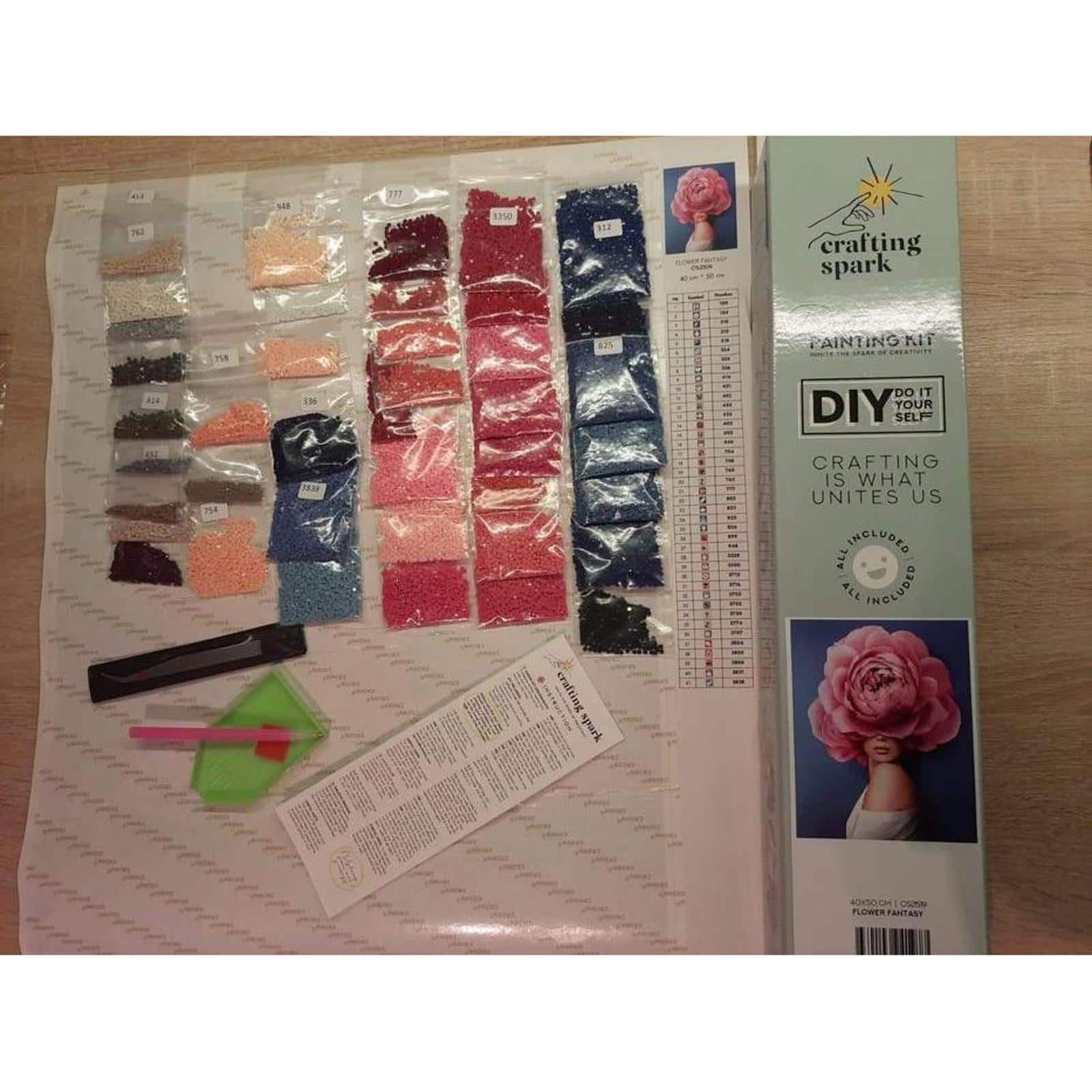 Crafting Spark Pink Rose Diamond Painting Kit