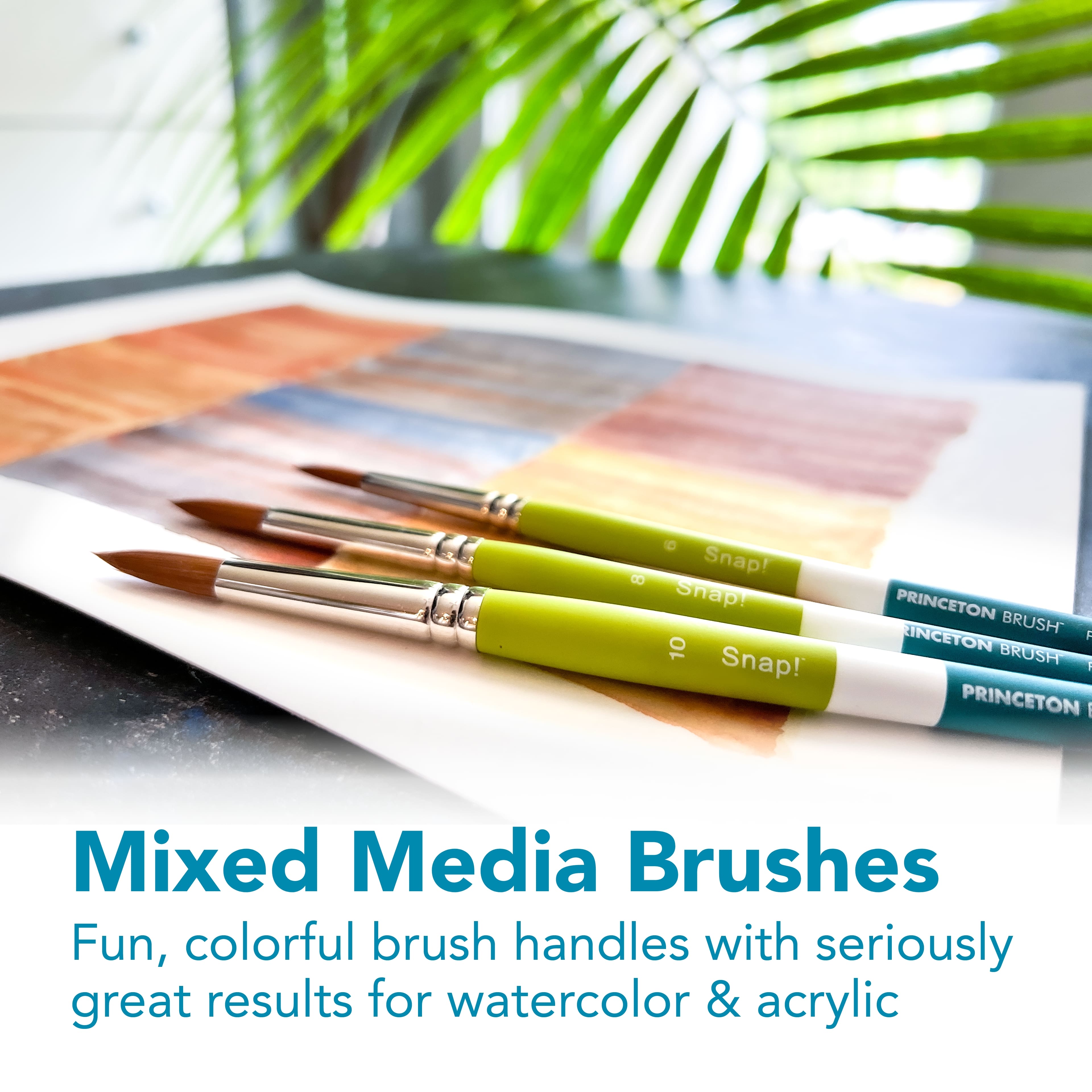 Princeton™ Snap!™ Series 9950 Synthetic Short Handle Angle Shader Brush