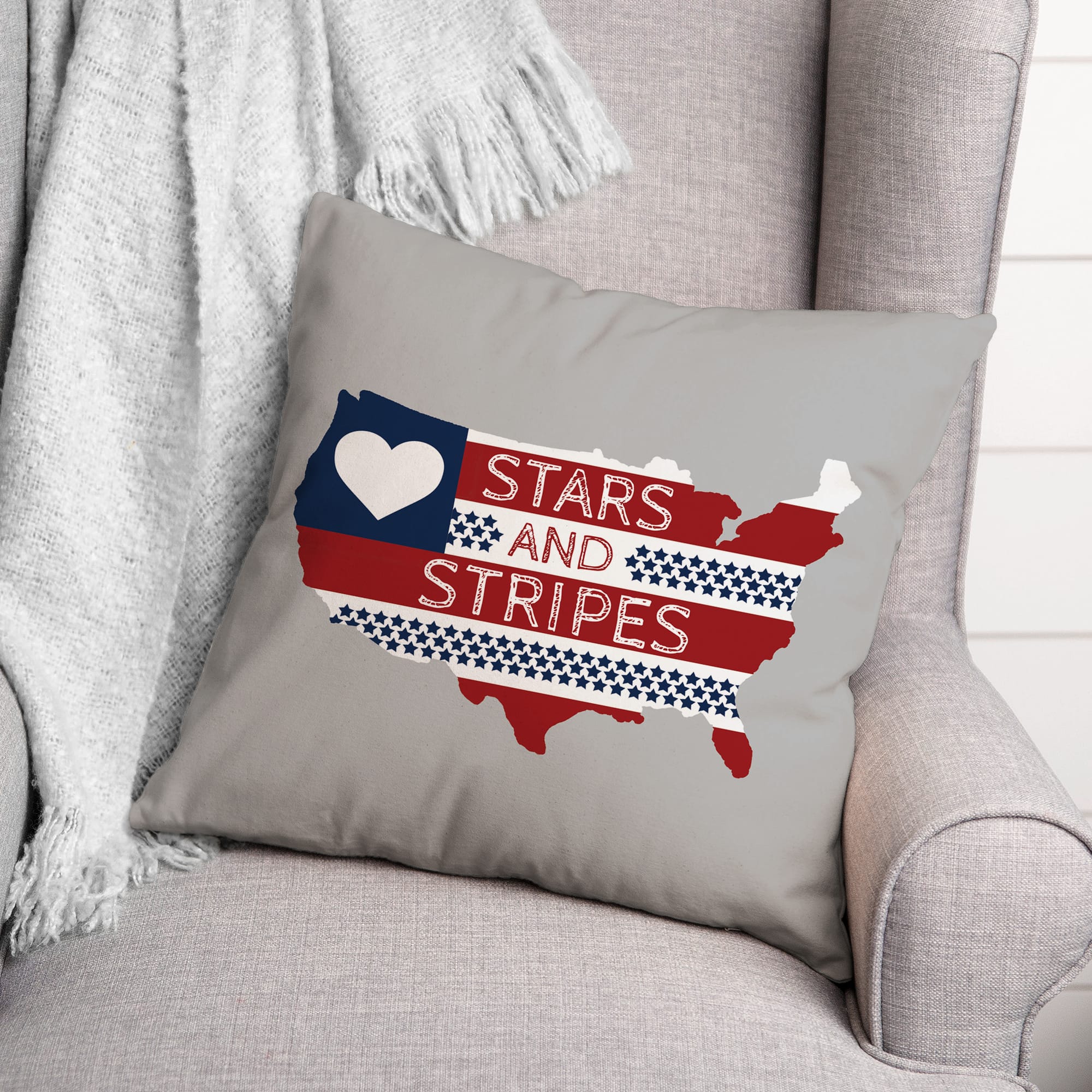 Stars and Stripes Throw Pillow