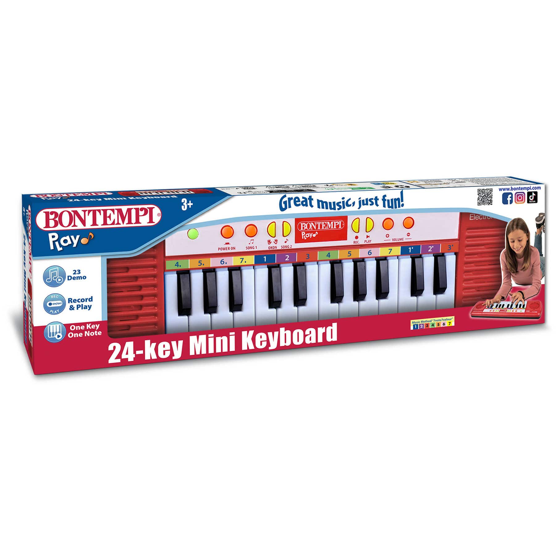 Bontempi Red 24 Key Mini Keyboard