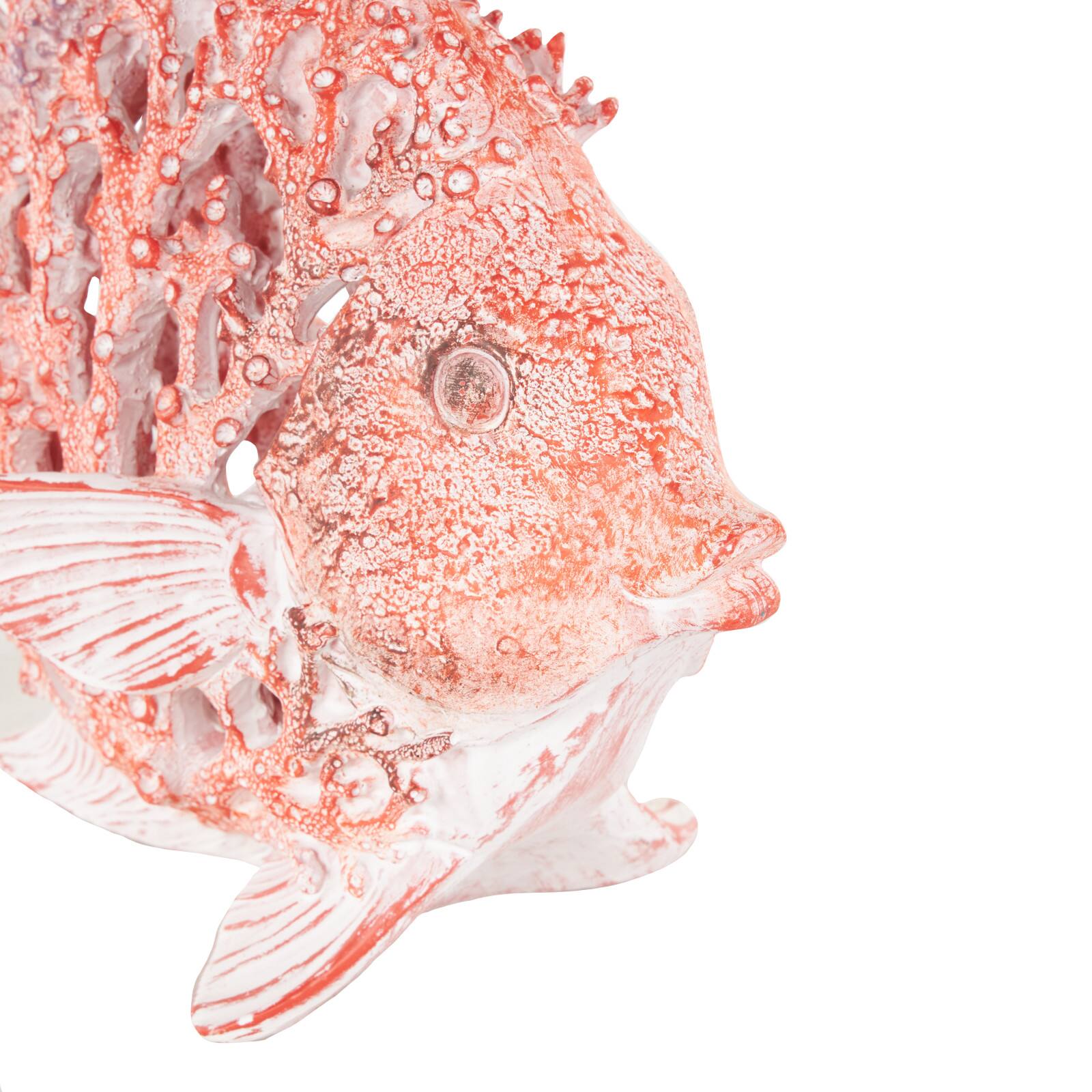 11" Textured Polystone Fish Sculpture with White Fins
