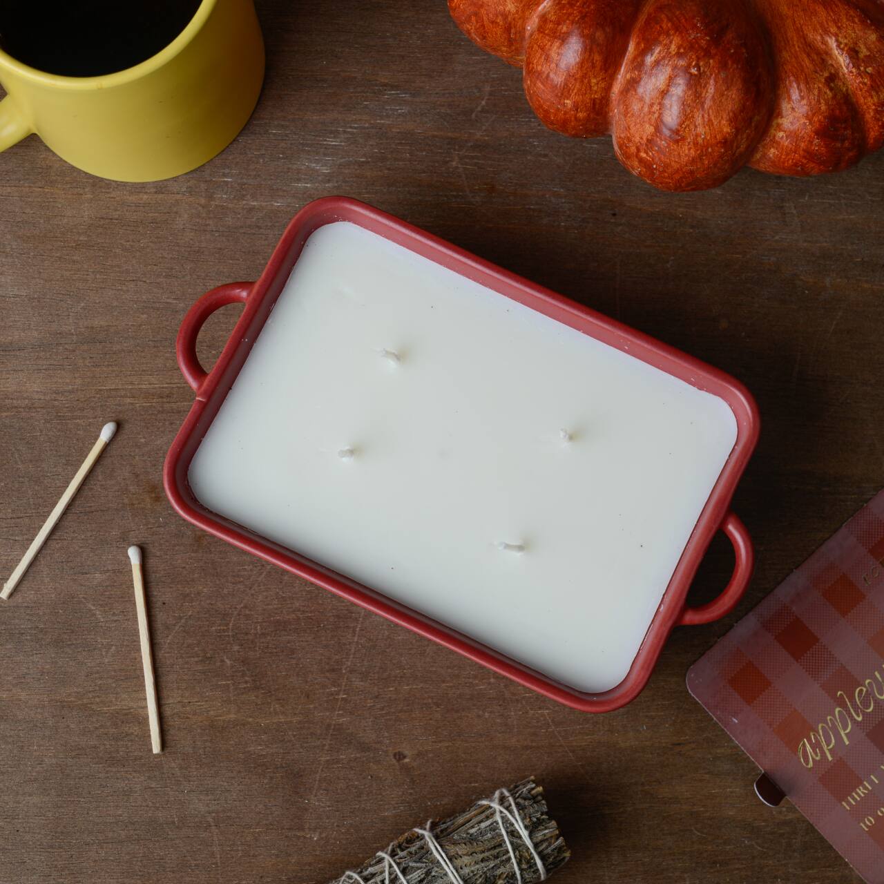 Foundry Candle Co. Applewood & Incense 4 Wick Ceramic Dish Candle