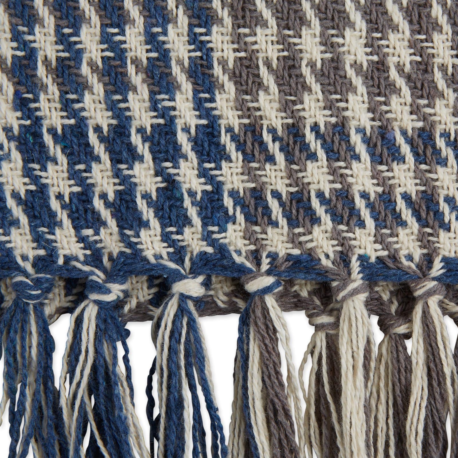 DII® French Blue & Gray Houndstooth Plaid Throw