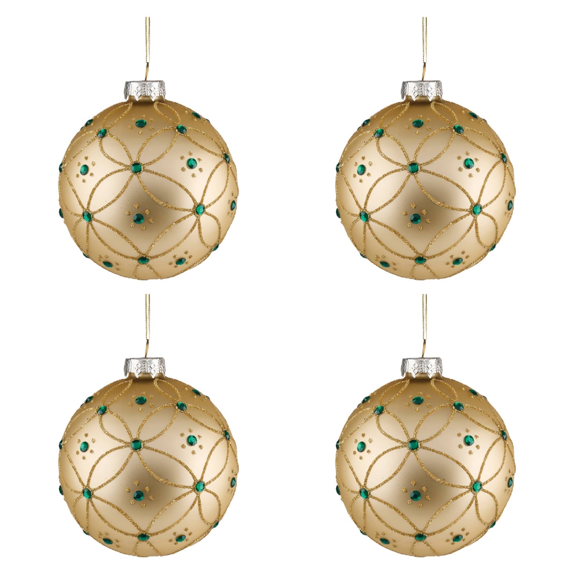 Melrose 4" Glass Ball Ornaments, 4ct.