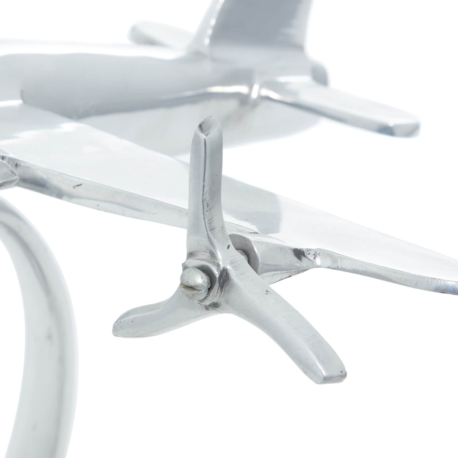 17" Silver Aluminum Plane Figure