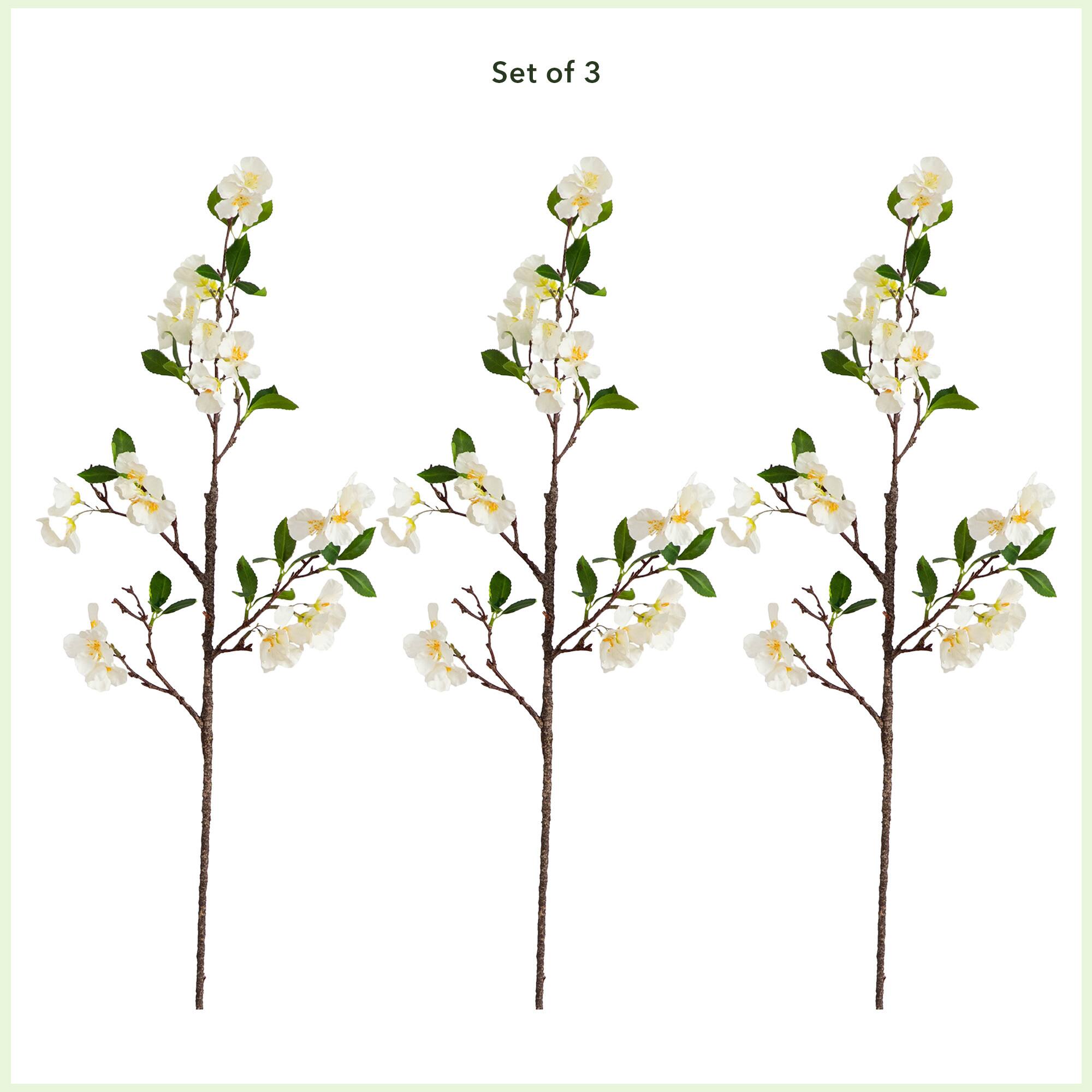 38" White Blossom Flower Stems, 3ct.