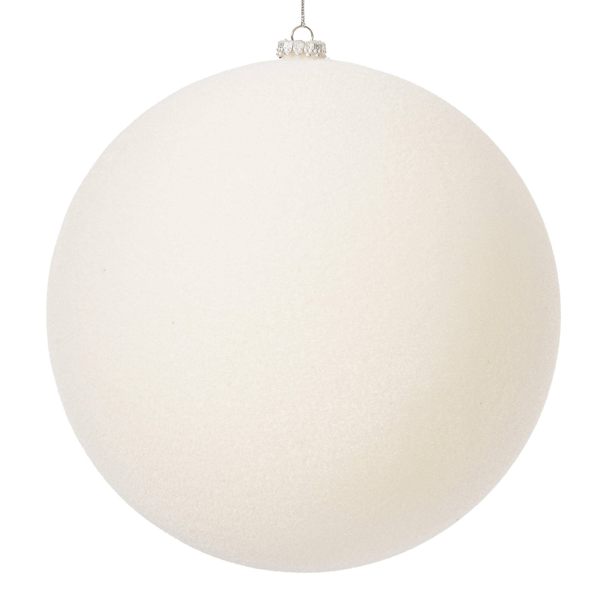 Vickerman 10" White Flocked Ball Ornament