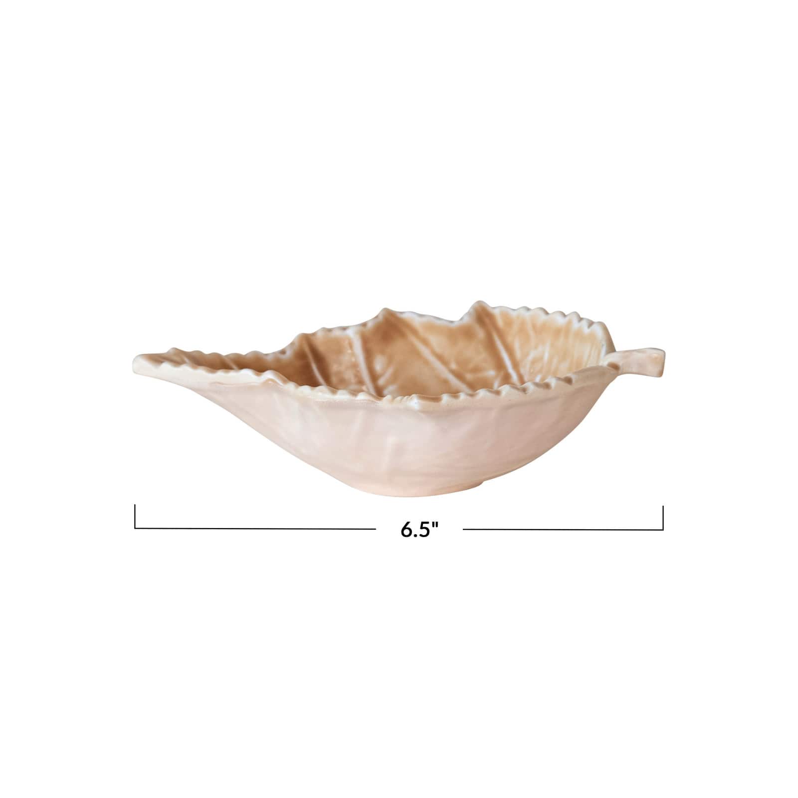 Hello Honey 6.5" Brown Enameled Aluminum Leaf Shaped Dish