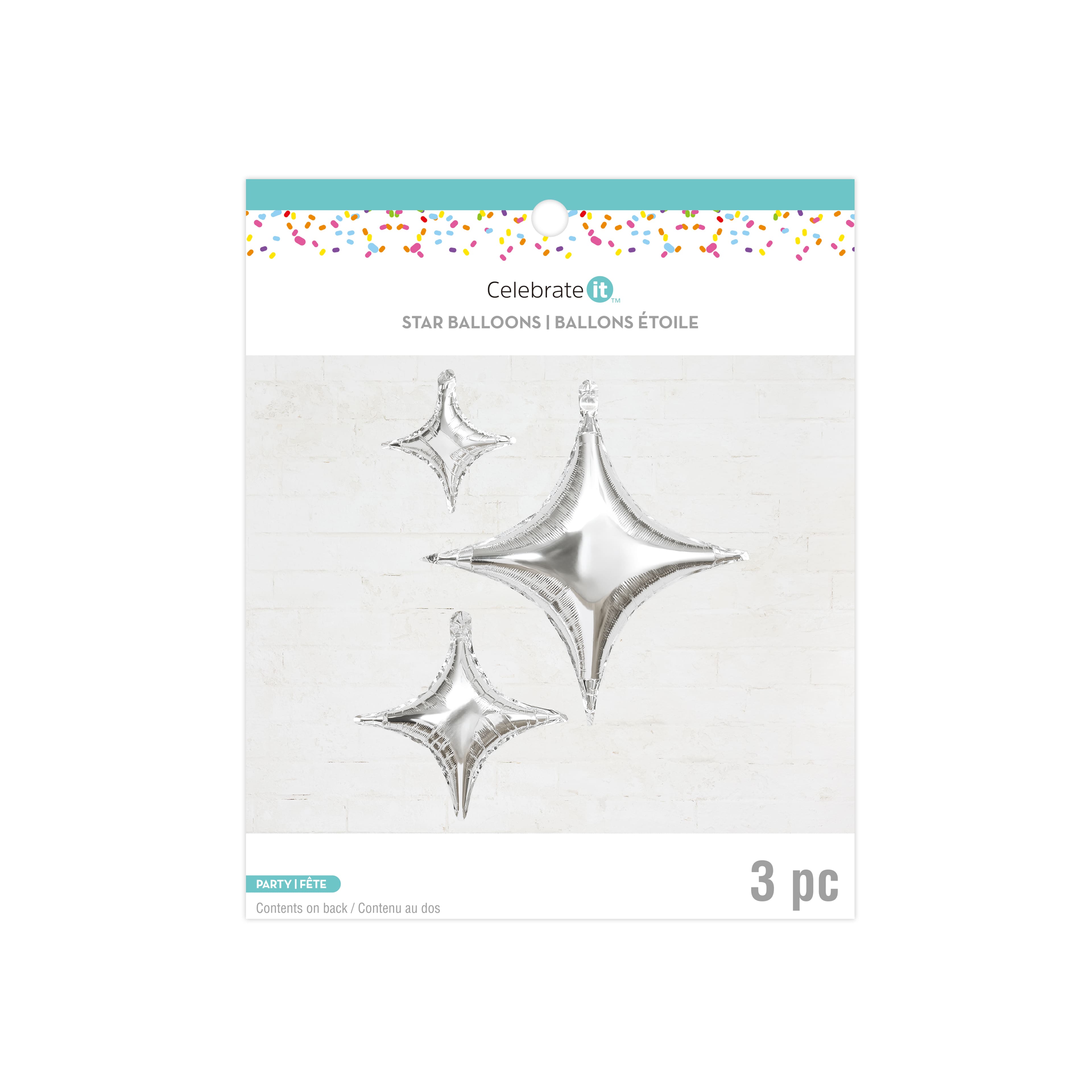 4-Pointed Star Foil Balloons Set by Celebrate It™