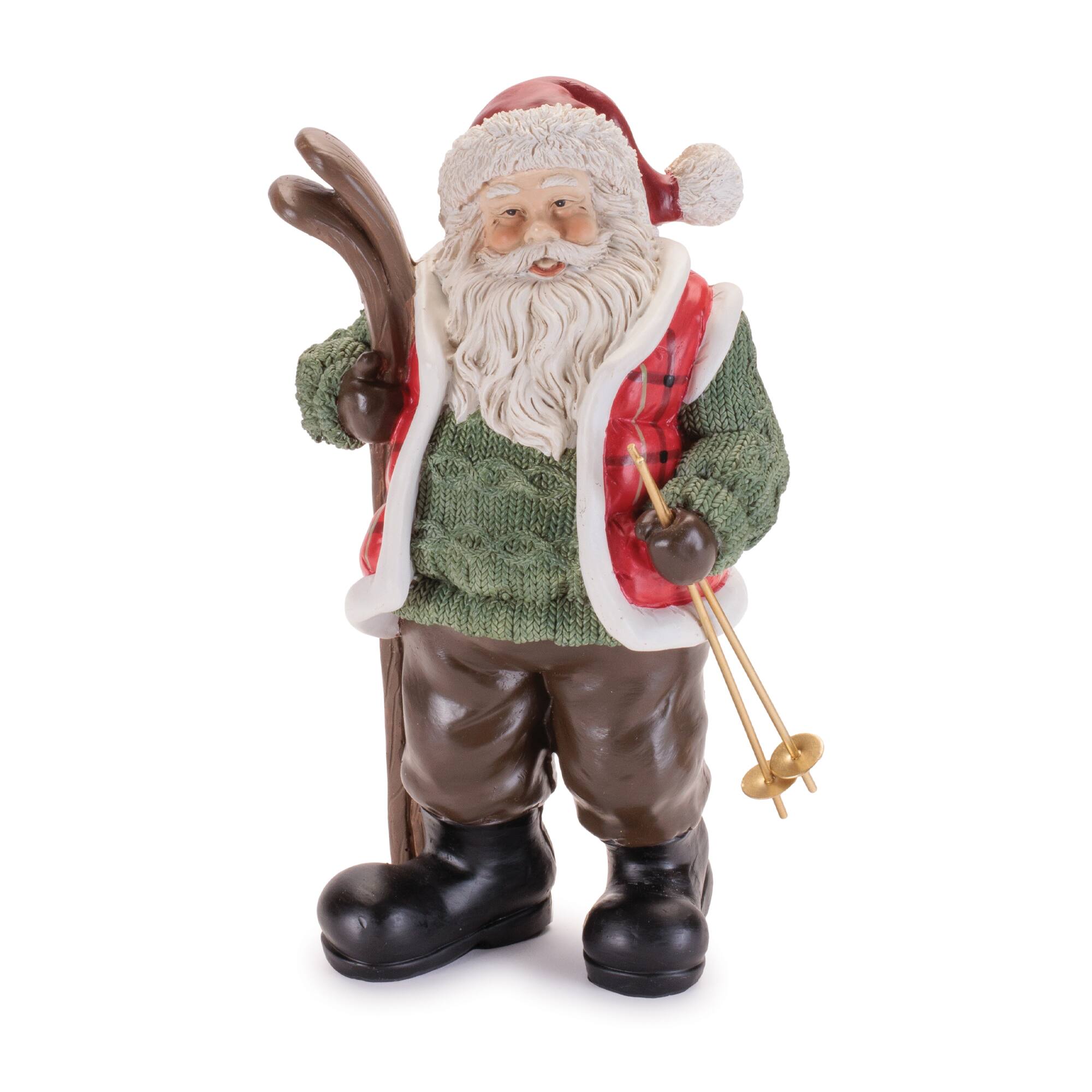 Melrose 9.75" Santa Claus Figurines with Skis Set