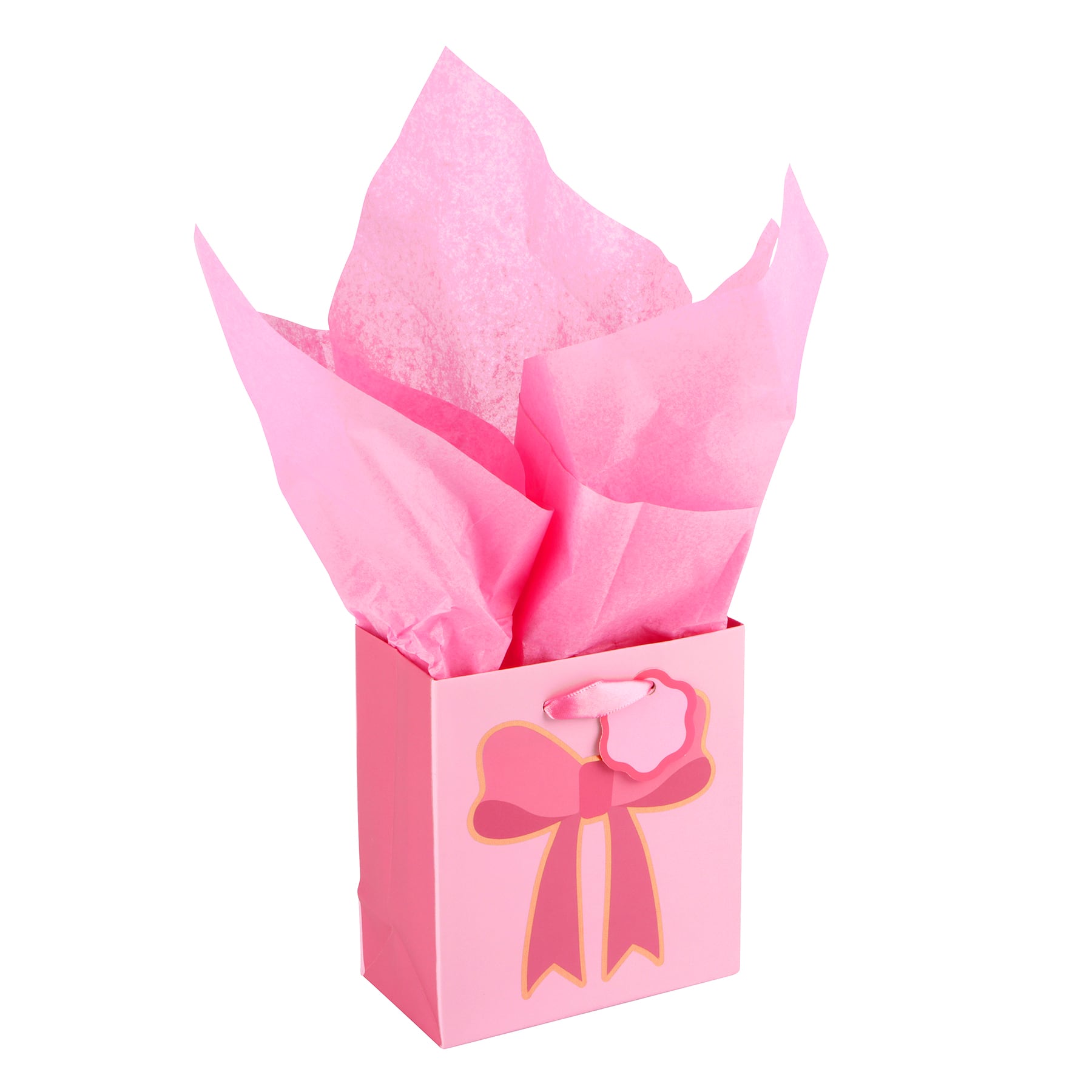 Mini Pink Bow Gift Bag with Tissue by Celebrate It™
