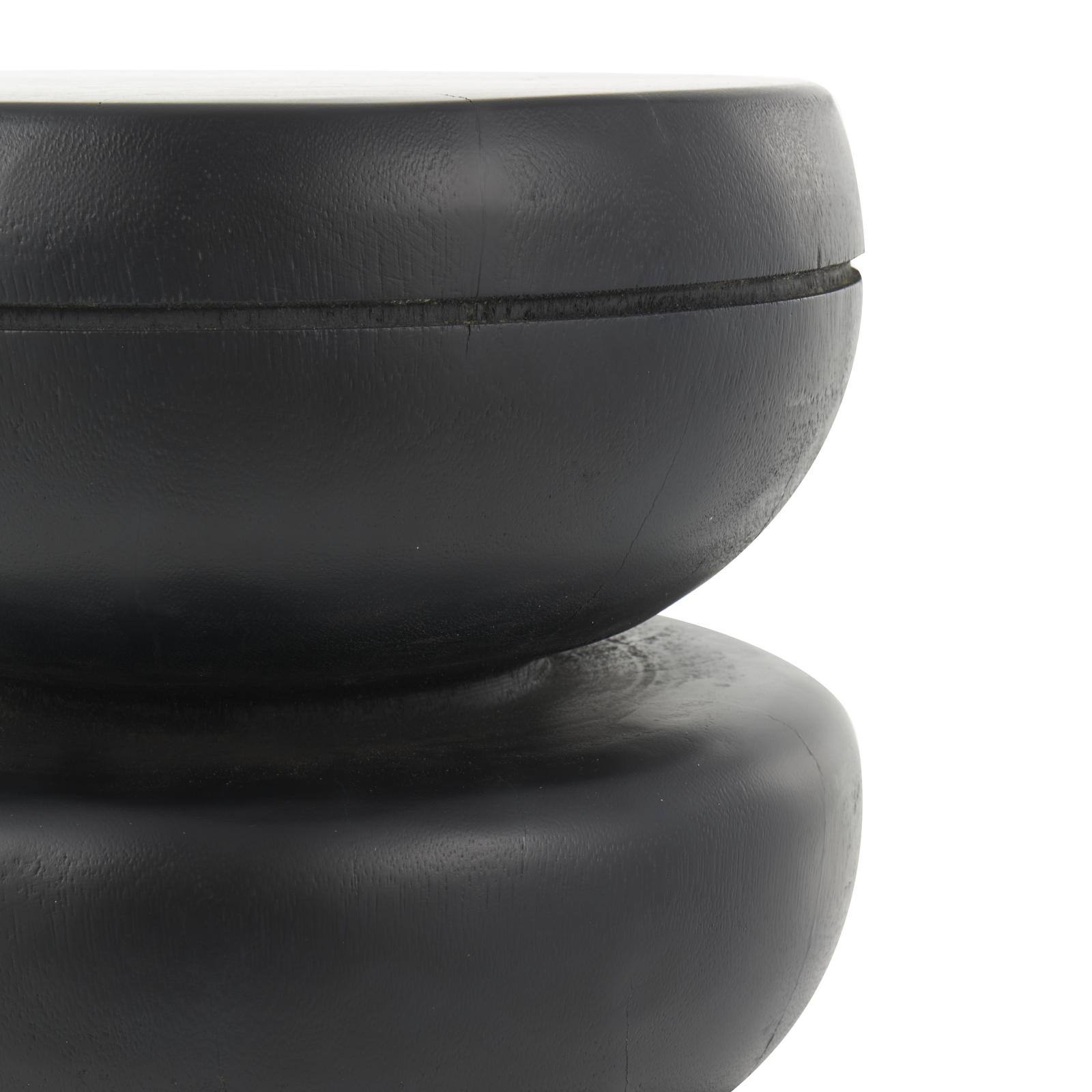 18" Black Wood Handmade Bubble Inspired Accent Table