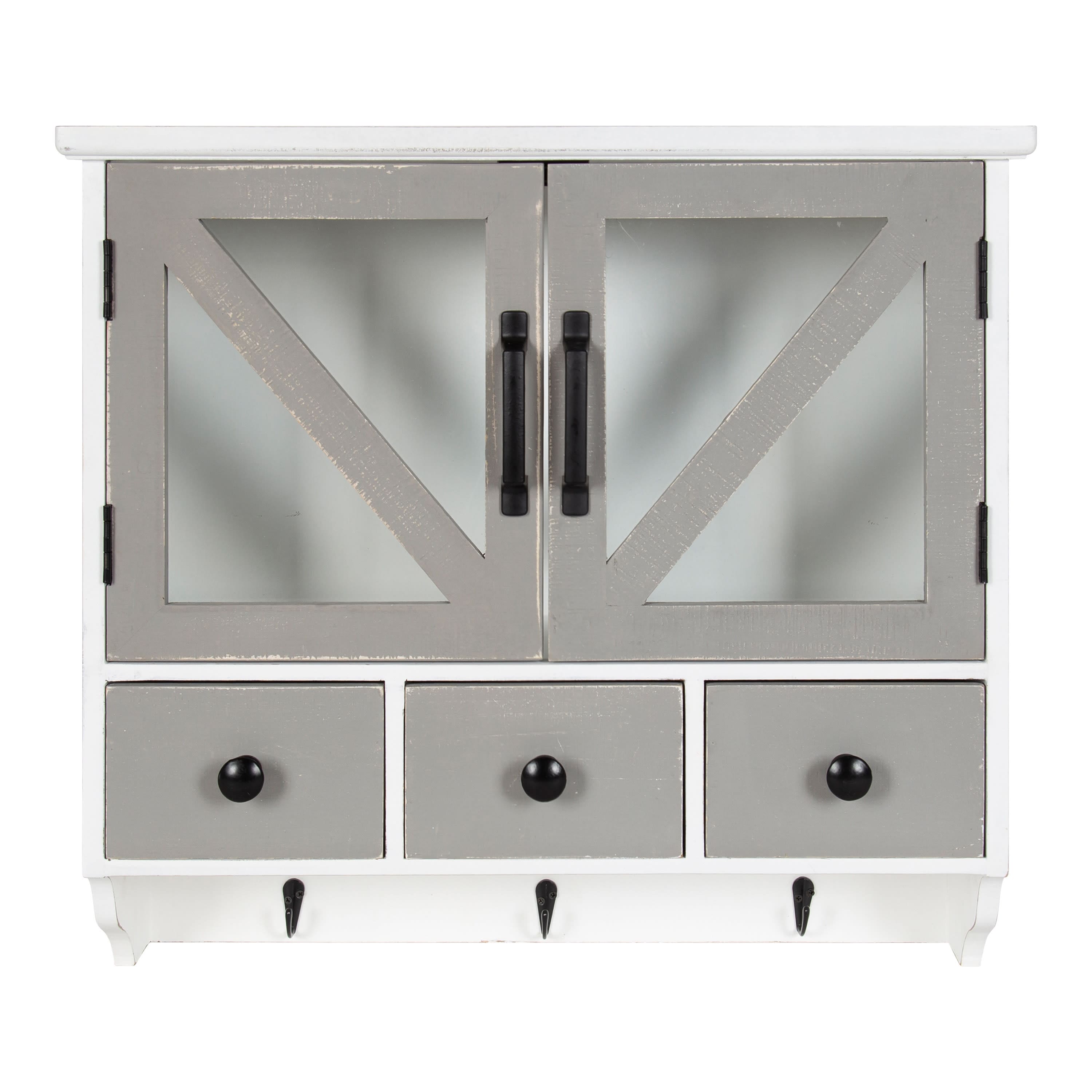 Kate and Laurel Hutchins Decorative Three Drawer Wood Wall Cabinet