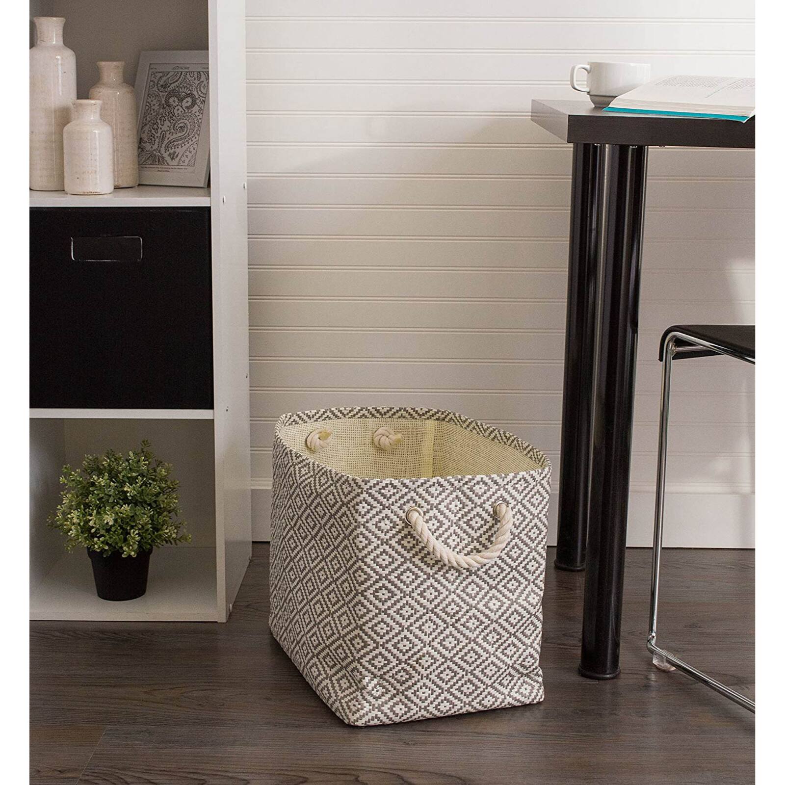 DII® Large Rectangle Diamond Basketweave Paper Bin