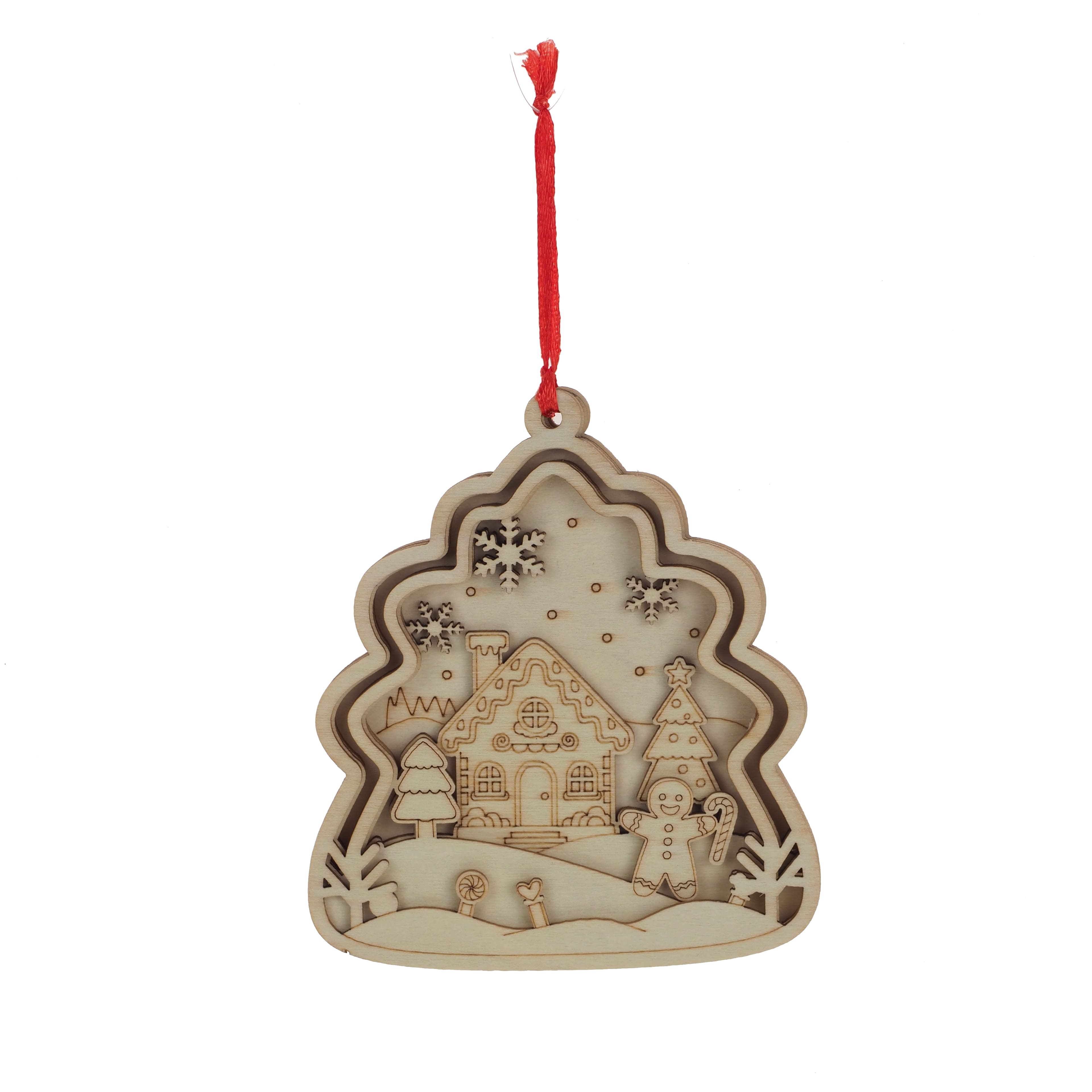 4" Gingerbread House DIY Layered Wood Ornament by Make Market®