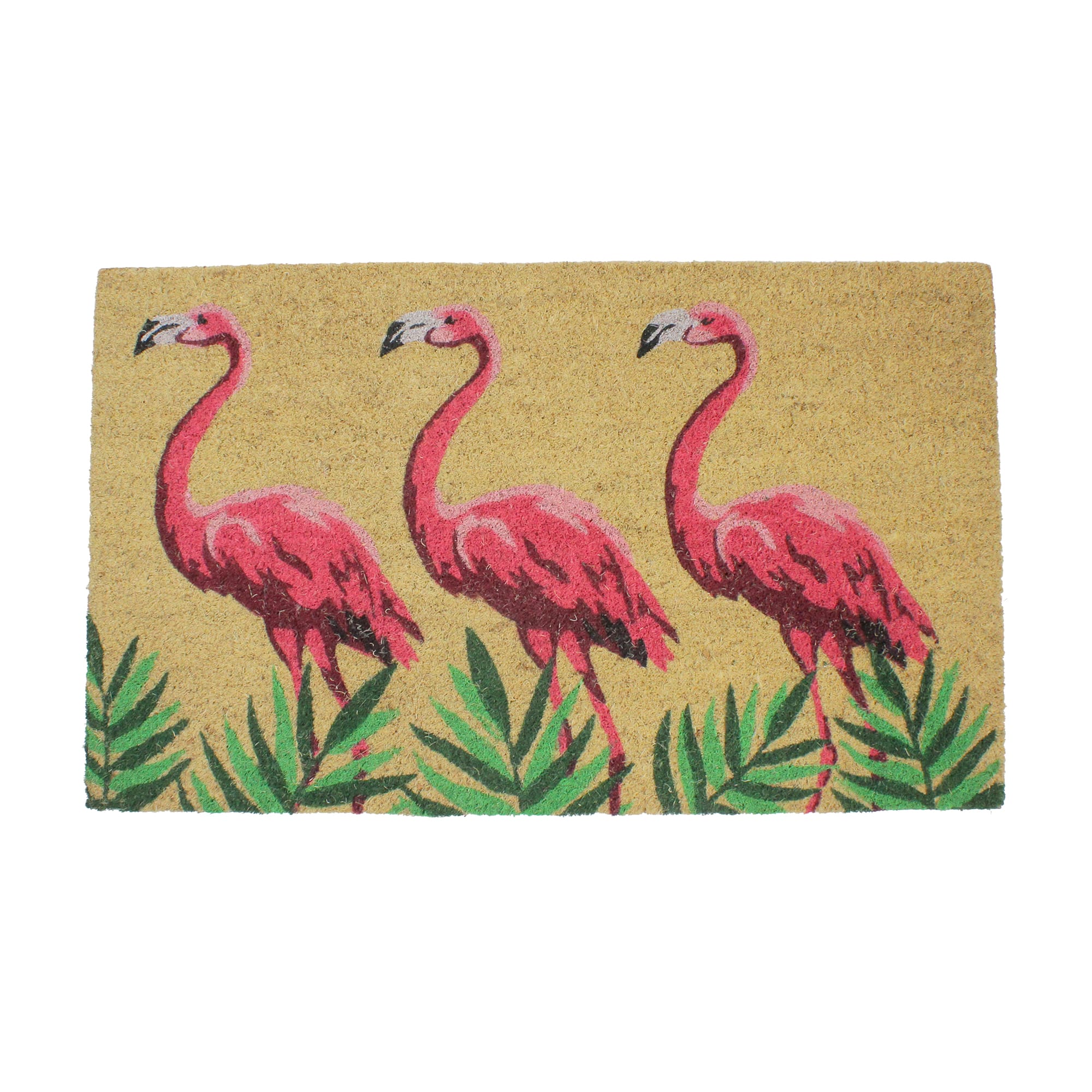 Pink & Green Flamingo Doormat