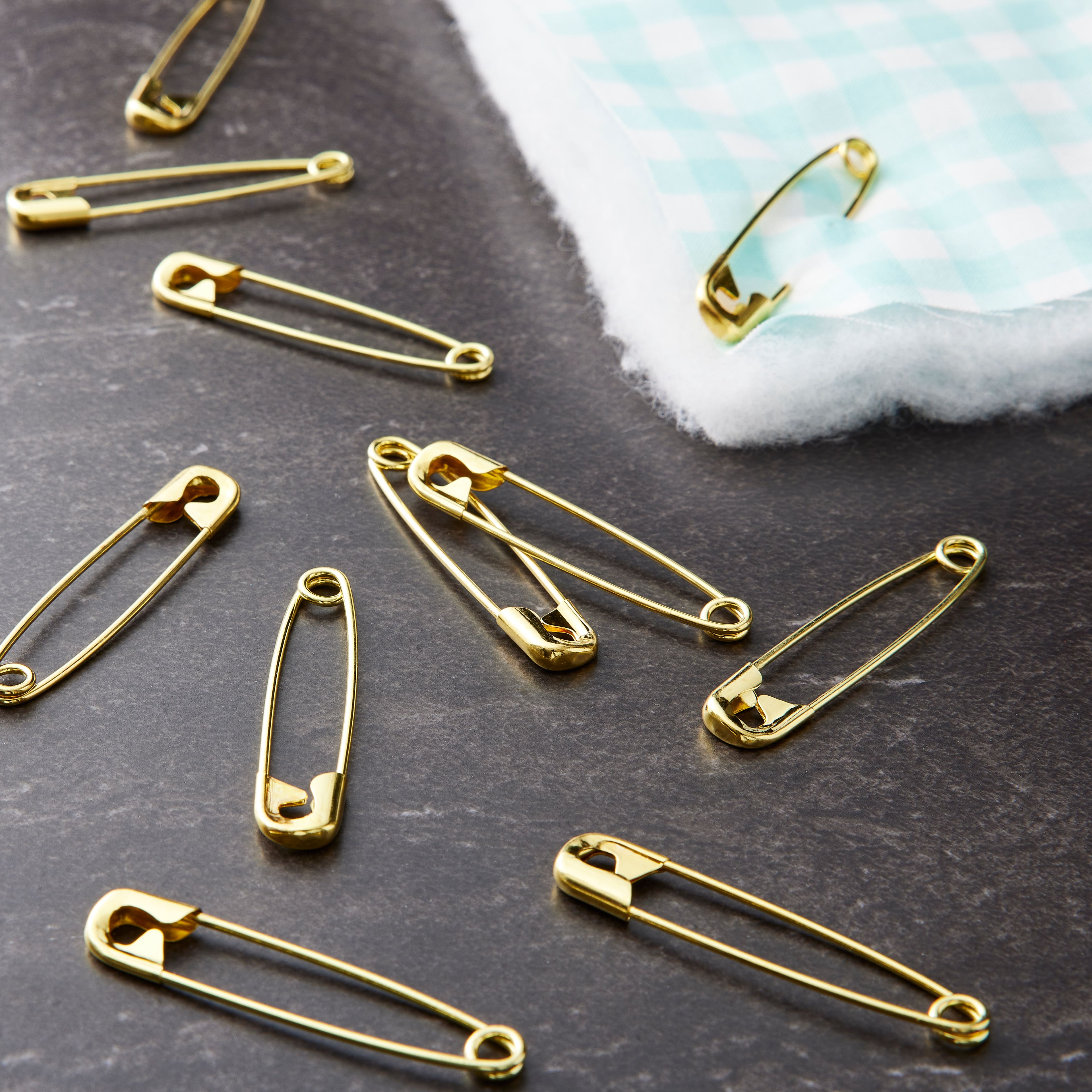 12 Packs: 20 ct. (240 total) 2" Gold Quilter's Safety Pins by Loops & Threads™