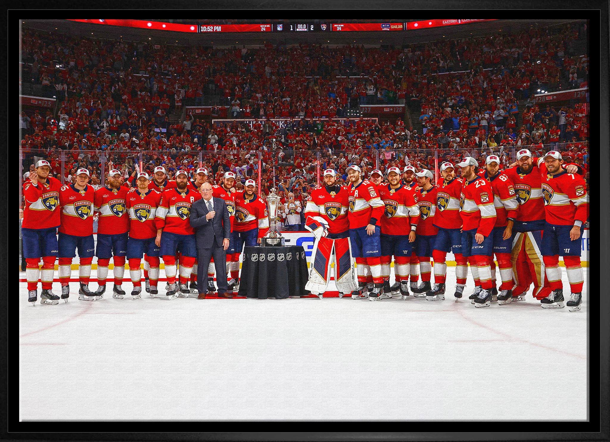 Florida Panthers 20" x 29" Framed Canvas Conference Final Trophy 31.5" x 22.5"