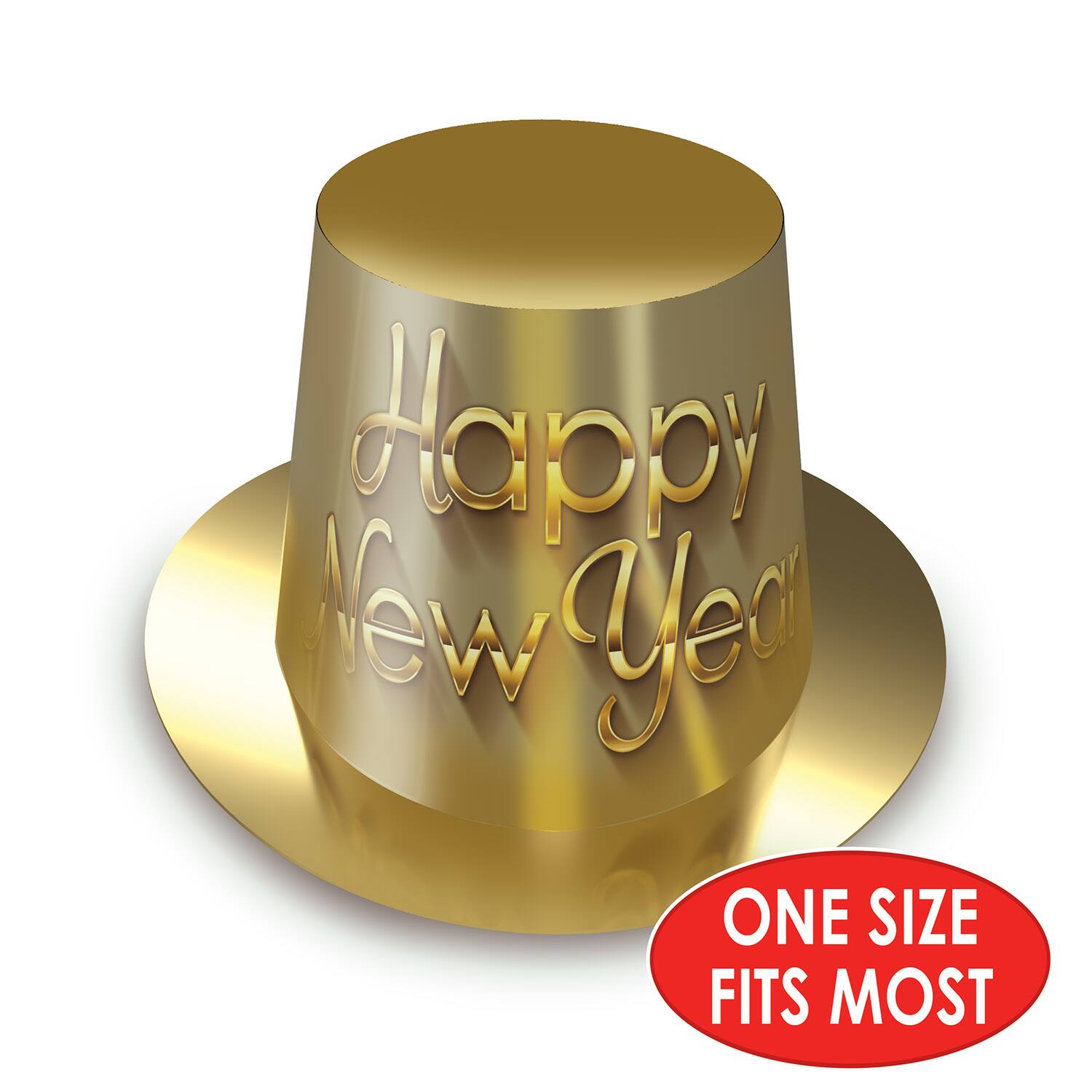 Beistle Adult Gold New Year Hi-Hat, 25 Pack