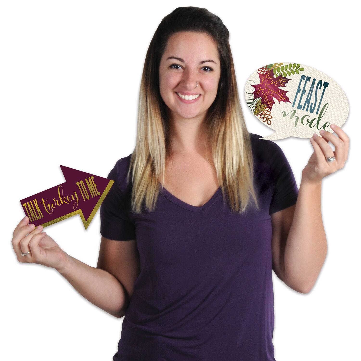 Beistle Friendsgiving Photo Fun Foil Signs, 2 Packs of 7