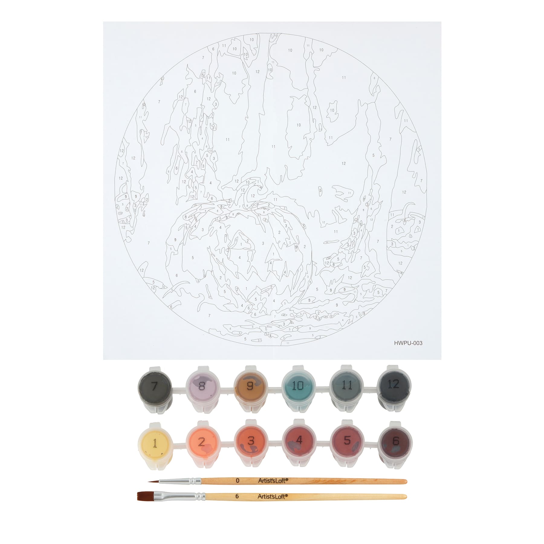 8" Jack-o'-Lantern Paint-by-Number Plywood Surface Kit by Artist's Loft®