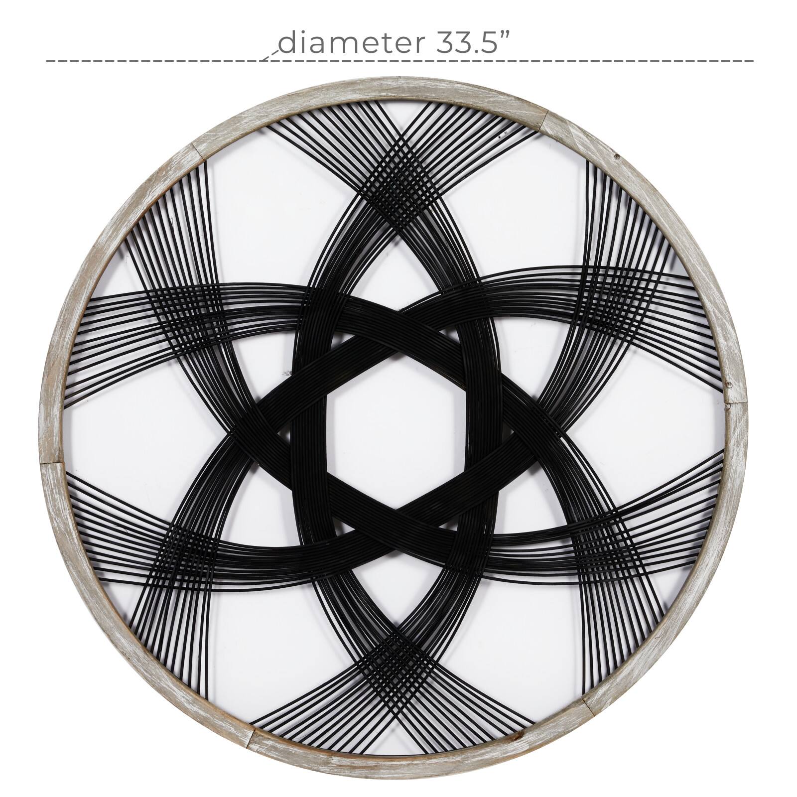 Black Wood Modern Wall Decor, 34" x 34" x 1"