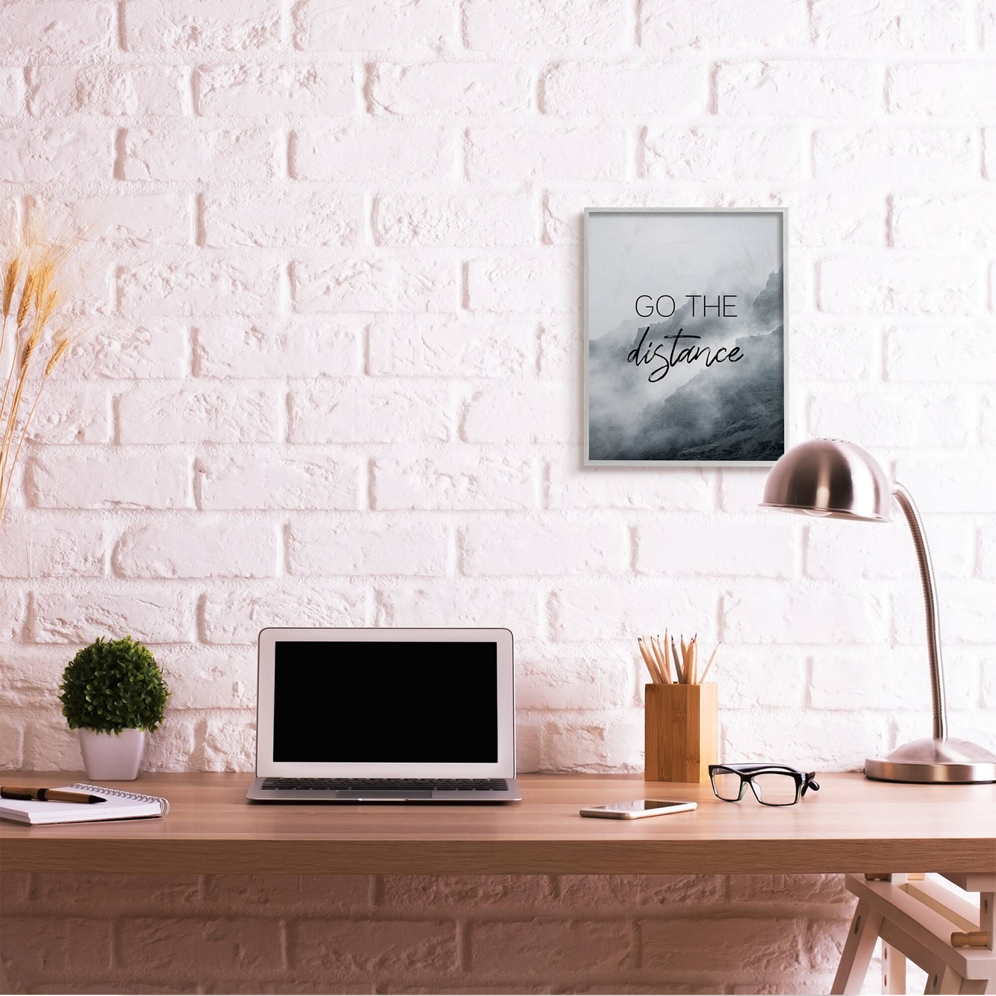 Stupell Industries Go The Distance Gray Framed Wall Art