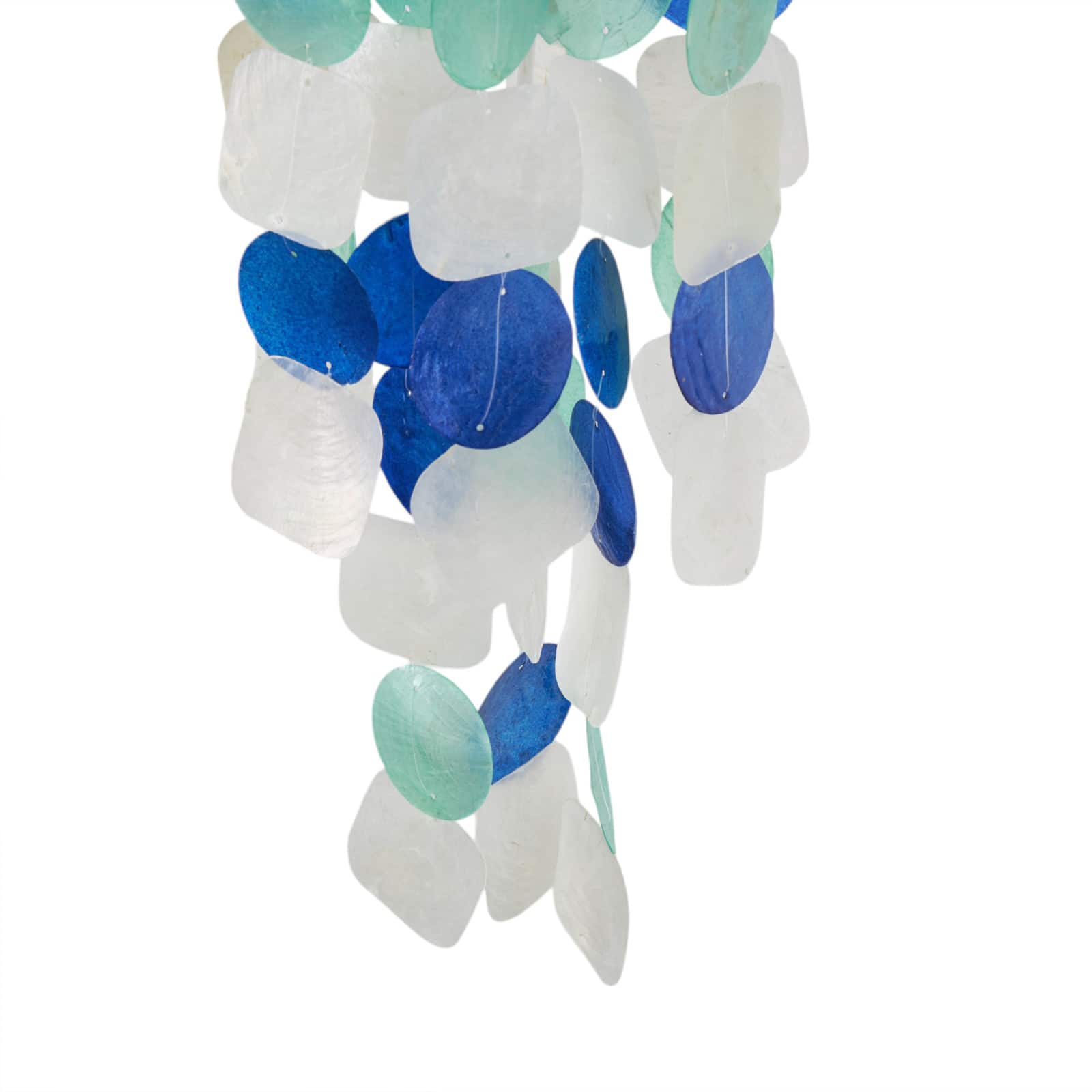 22" White Capiz Shell Waterfall Indoor Outdoor Windchime Accents