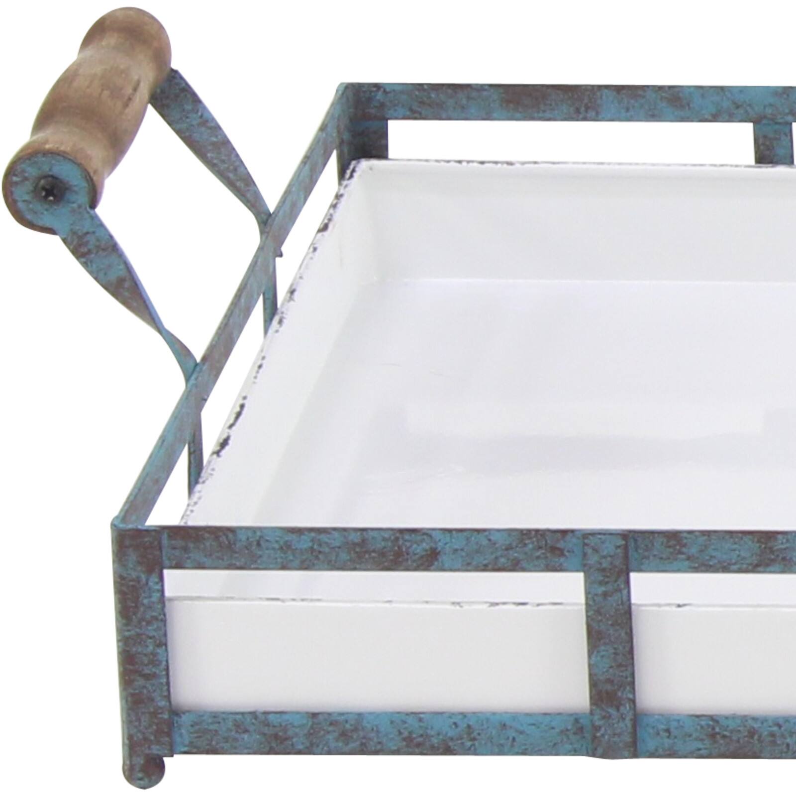 Blue Metal Farmhouse Tray Set
