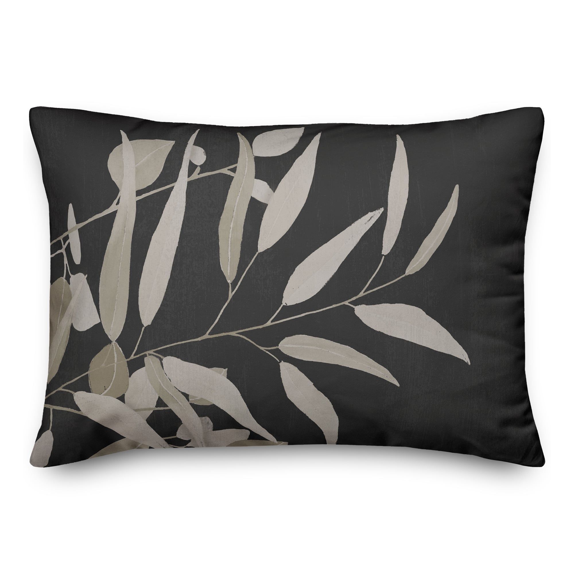 Black and White Greenery I 14" x 20" Throw Pillow