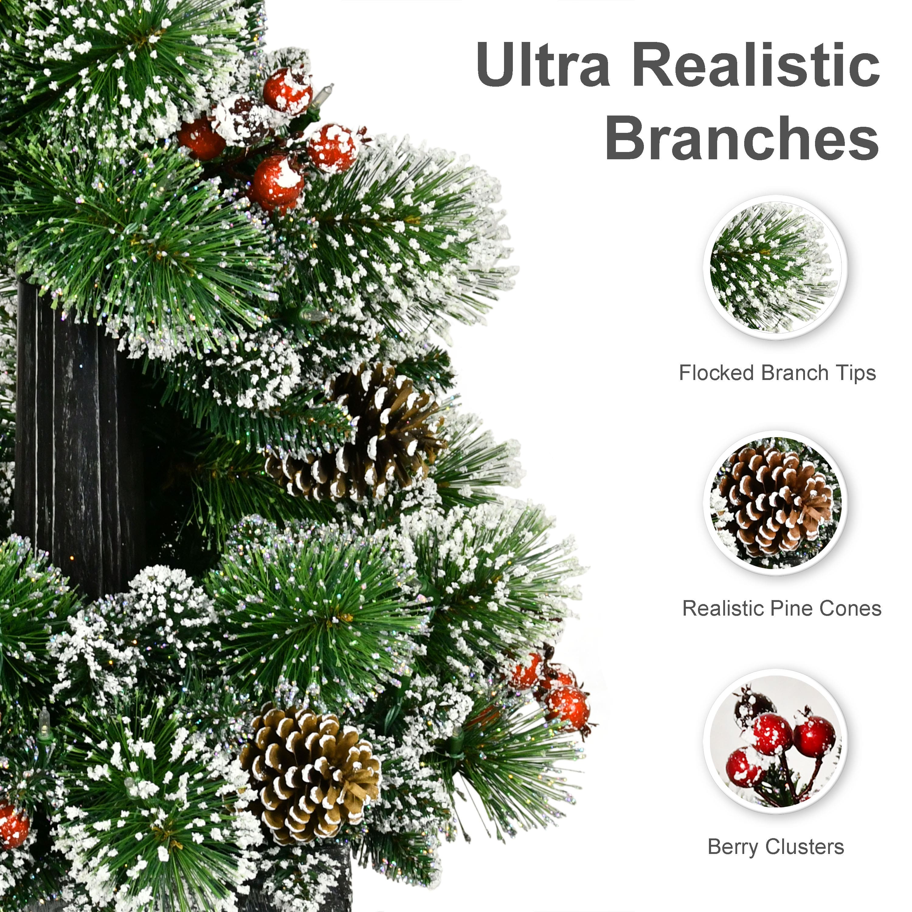 Puleo International 7ft. Pre-Lit Lamp Post with Warm White Twinkling LED Lights Christmas Holiday Décor