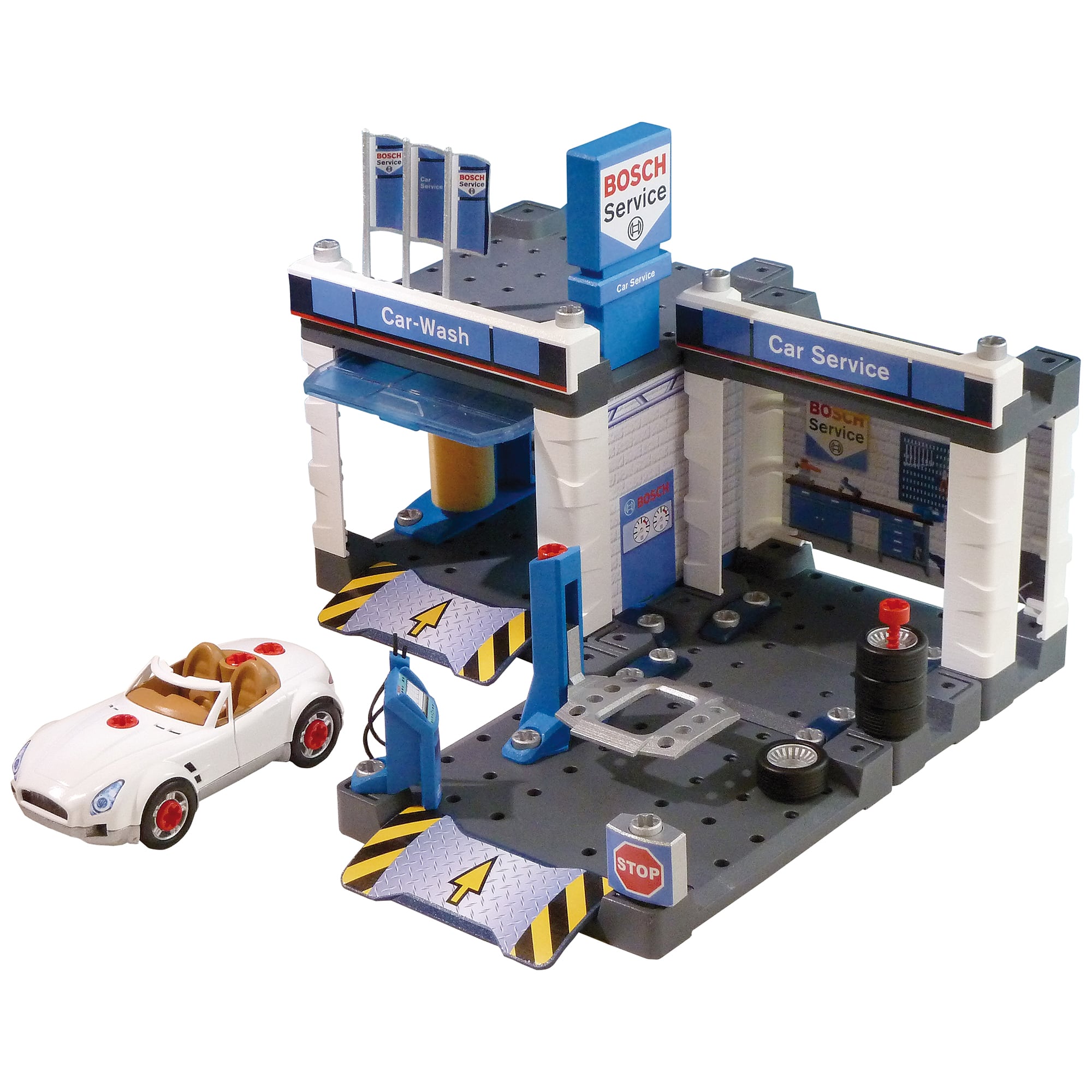 Theo Klein Bosch Car Repair with Car Wash Playset