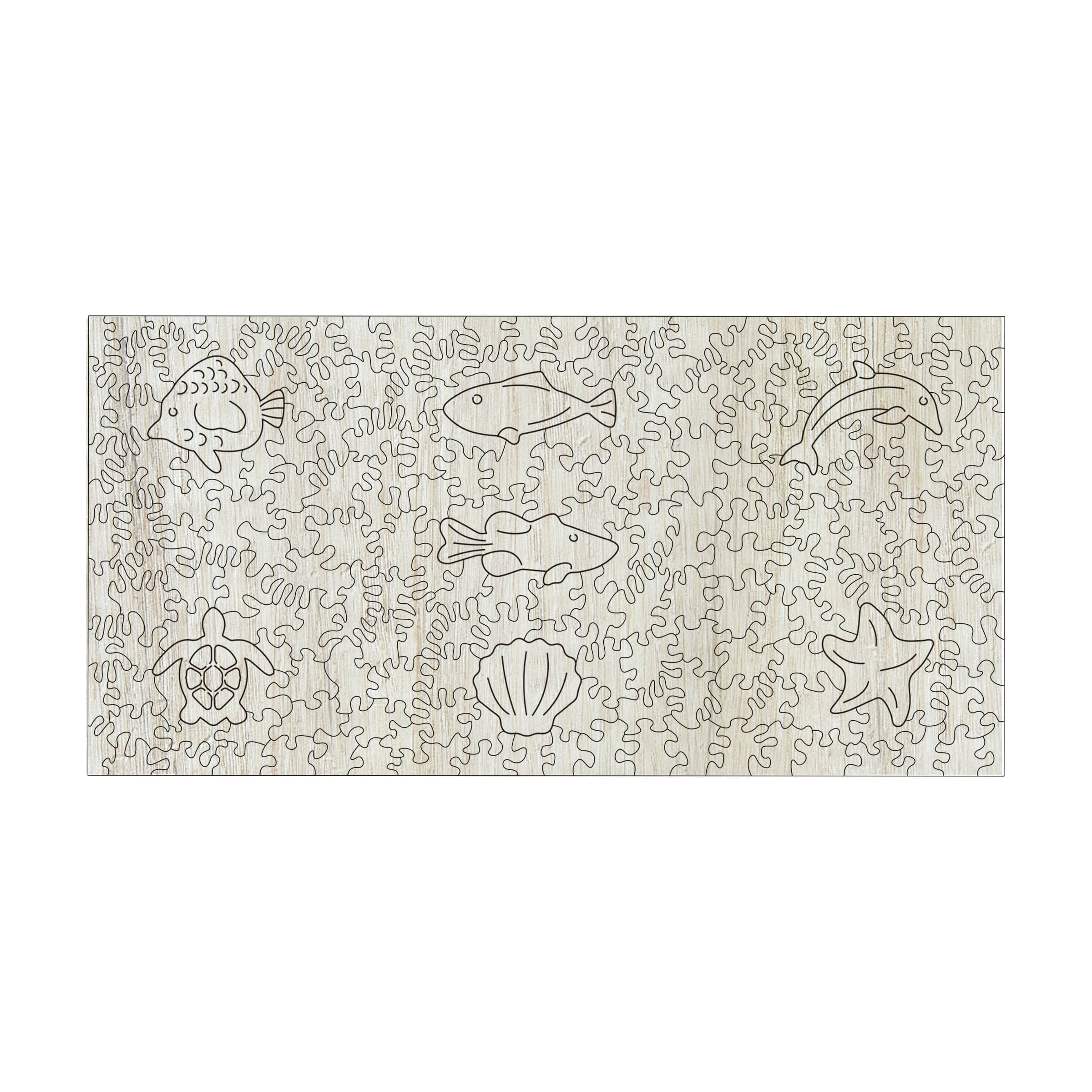 Wooden Jigsaw Puzzle Set - Yellow Fish & Miami Fish: 413 Pcs