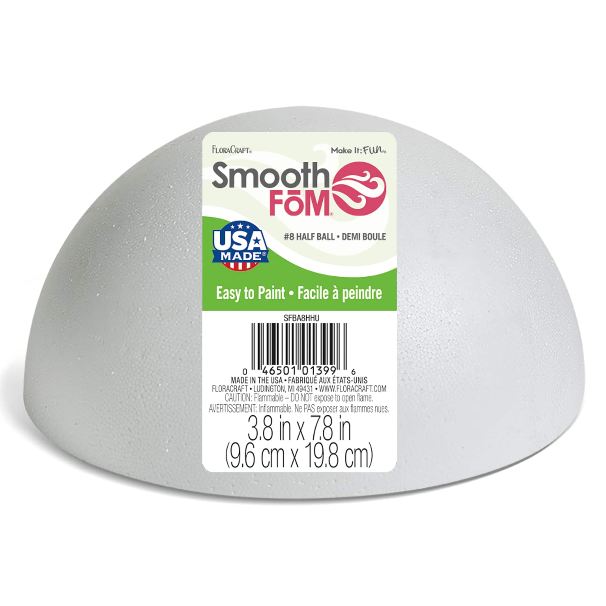 18 Pack: FloraCraft® SmoothFōM® 7.8" Hollow Foam Half Ball