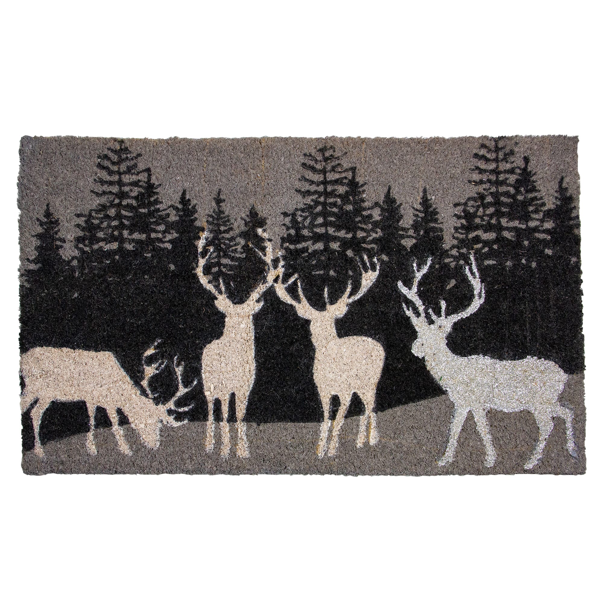 Natural Coir Forest Reindeer Christmas Doormat By Northlight | 30" x 18" | Michaels®