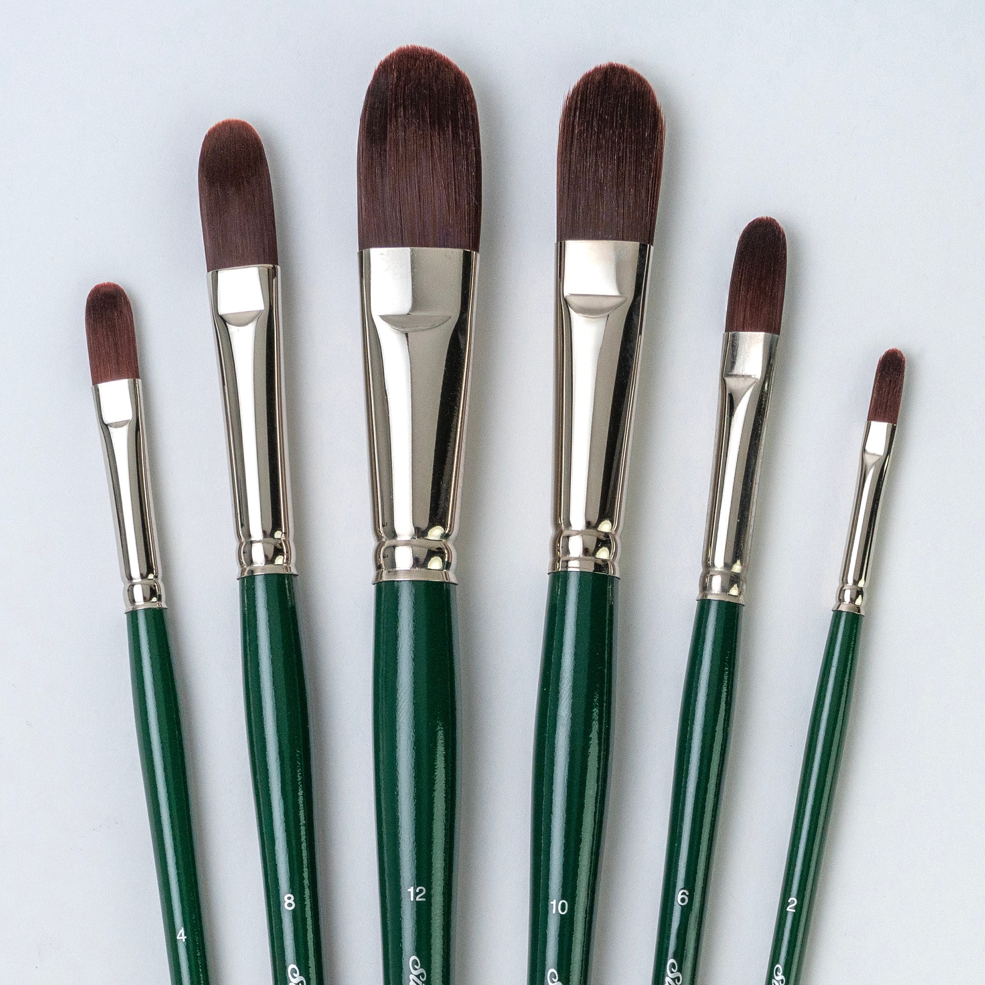 Silver Brush Limited Ruby Satin® 6 Piece Long Filberts Brush Set