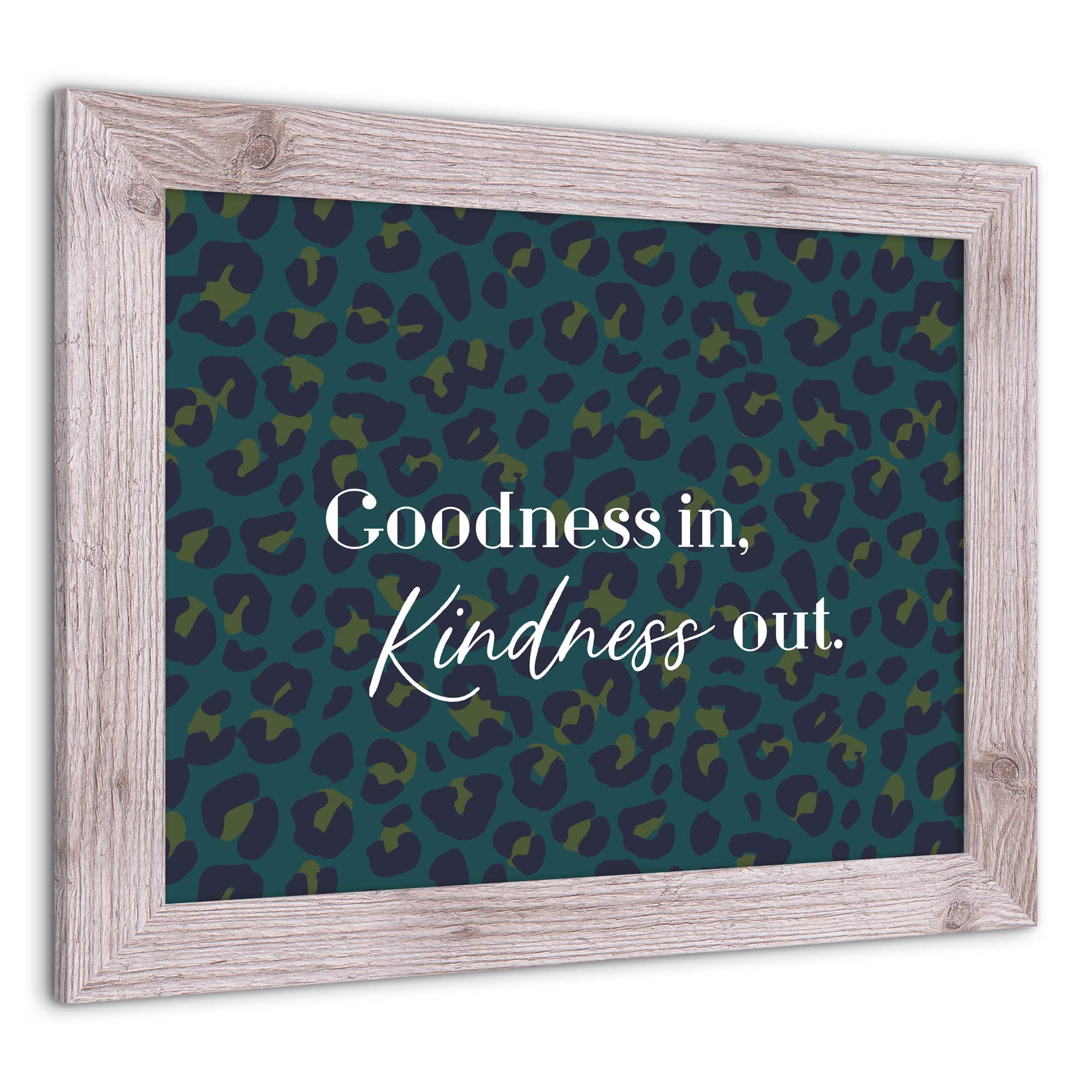 Goodness in Kindness Out Leopard Print in White Frame