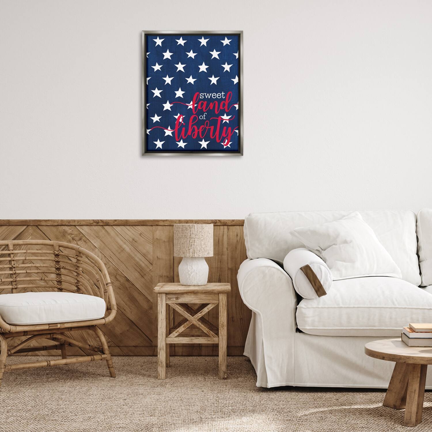 Stupell Industries Sweet Land Of Liberty Americana Floater Framed Art