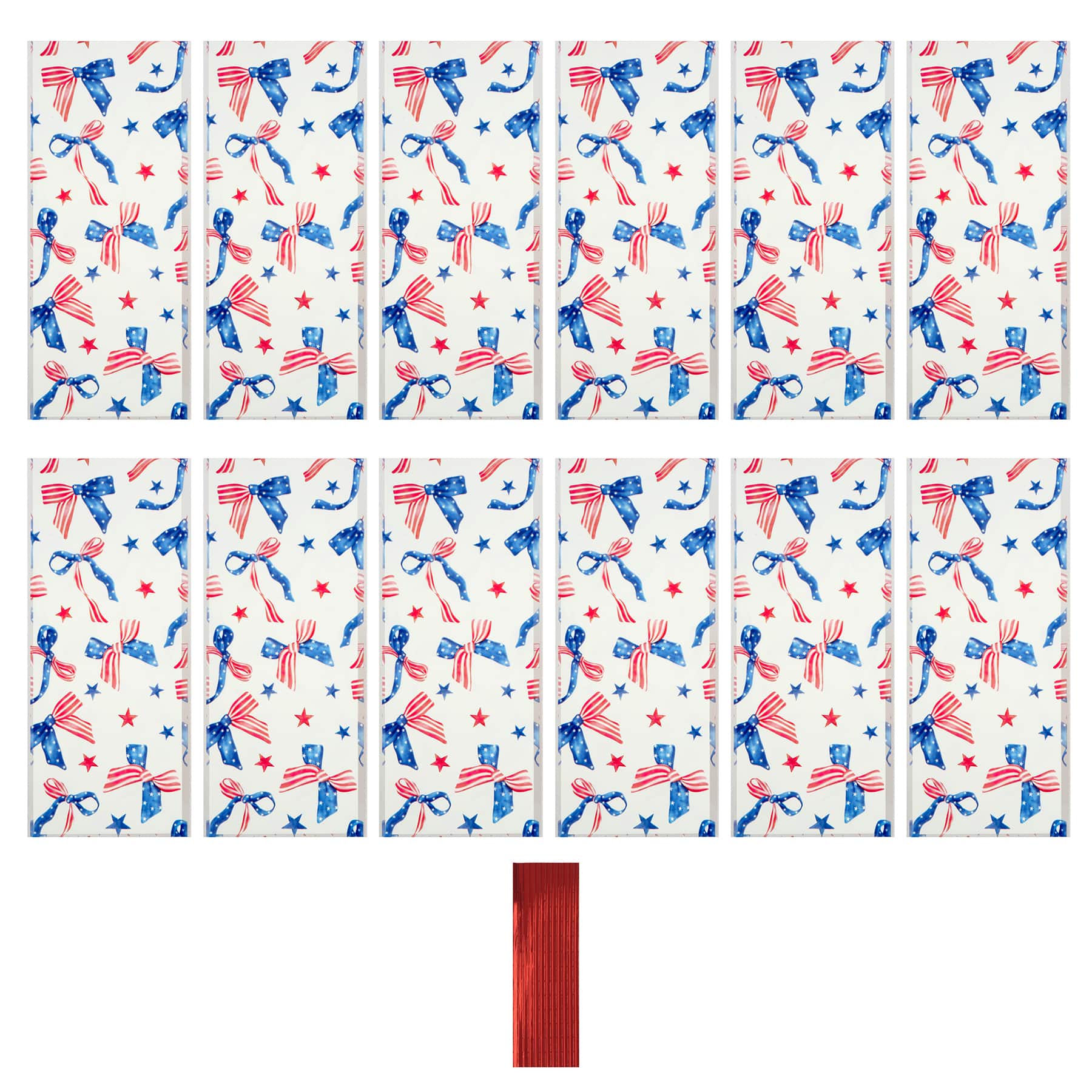 Red, White & Blue Flag Bow Treat Bags with Twist Ties, 12ct. by Makery™