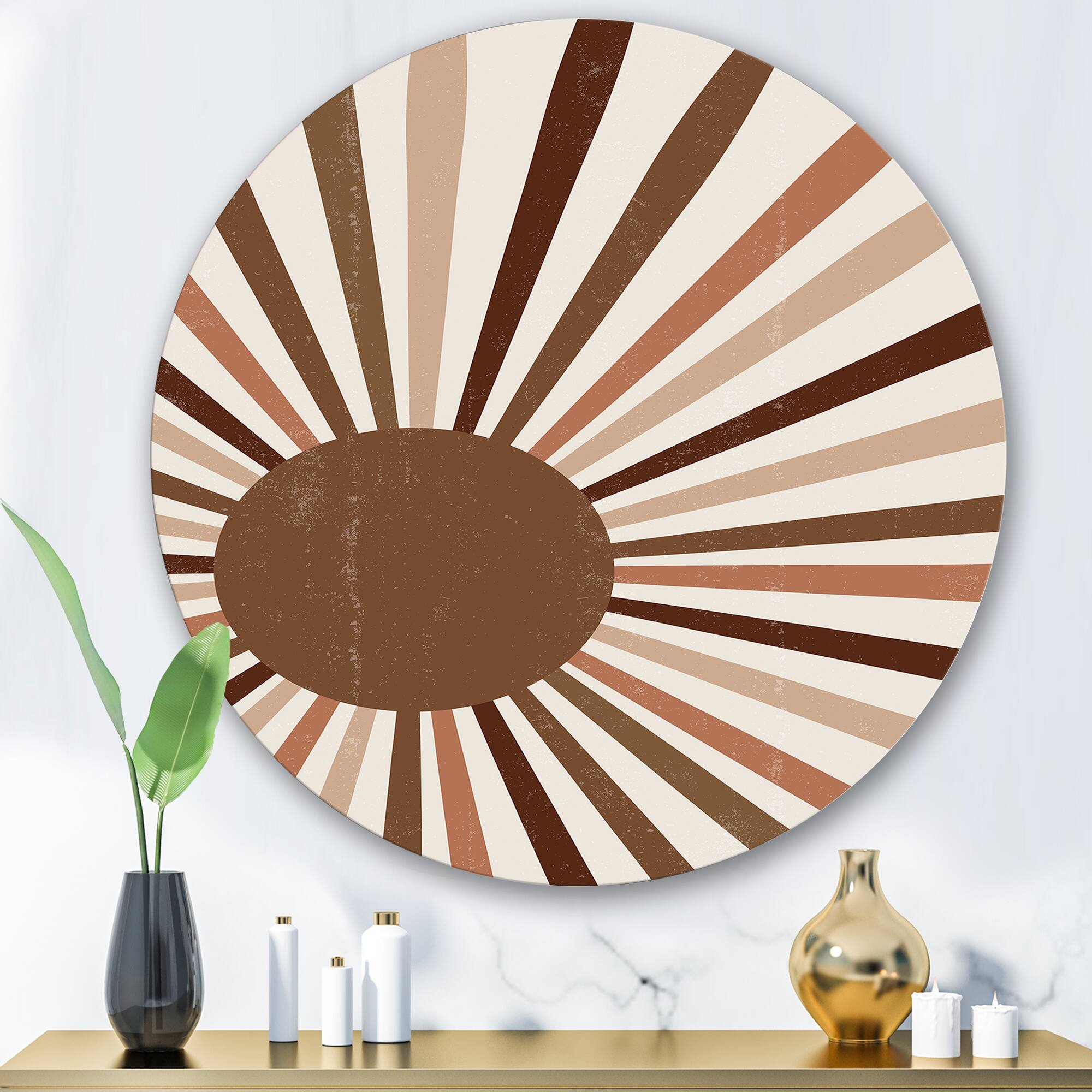 Designart - Minimalist Bright Shining Terracotta Sun Rays