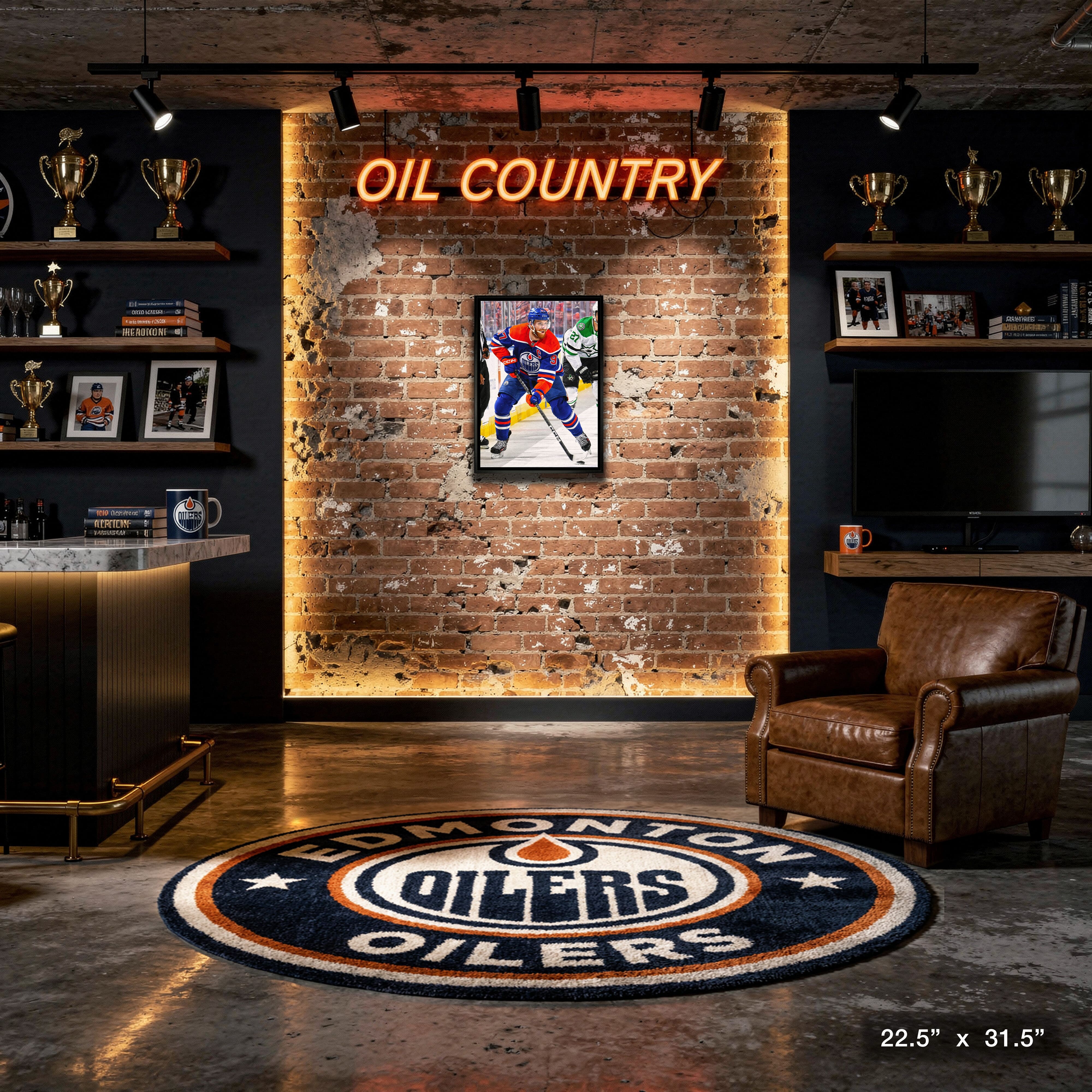 Connor McDavid 20" x 29" Framed Canvas Oilers Action-V 22.5" x 31.5"
