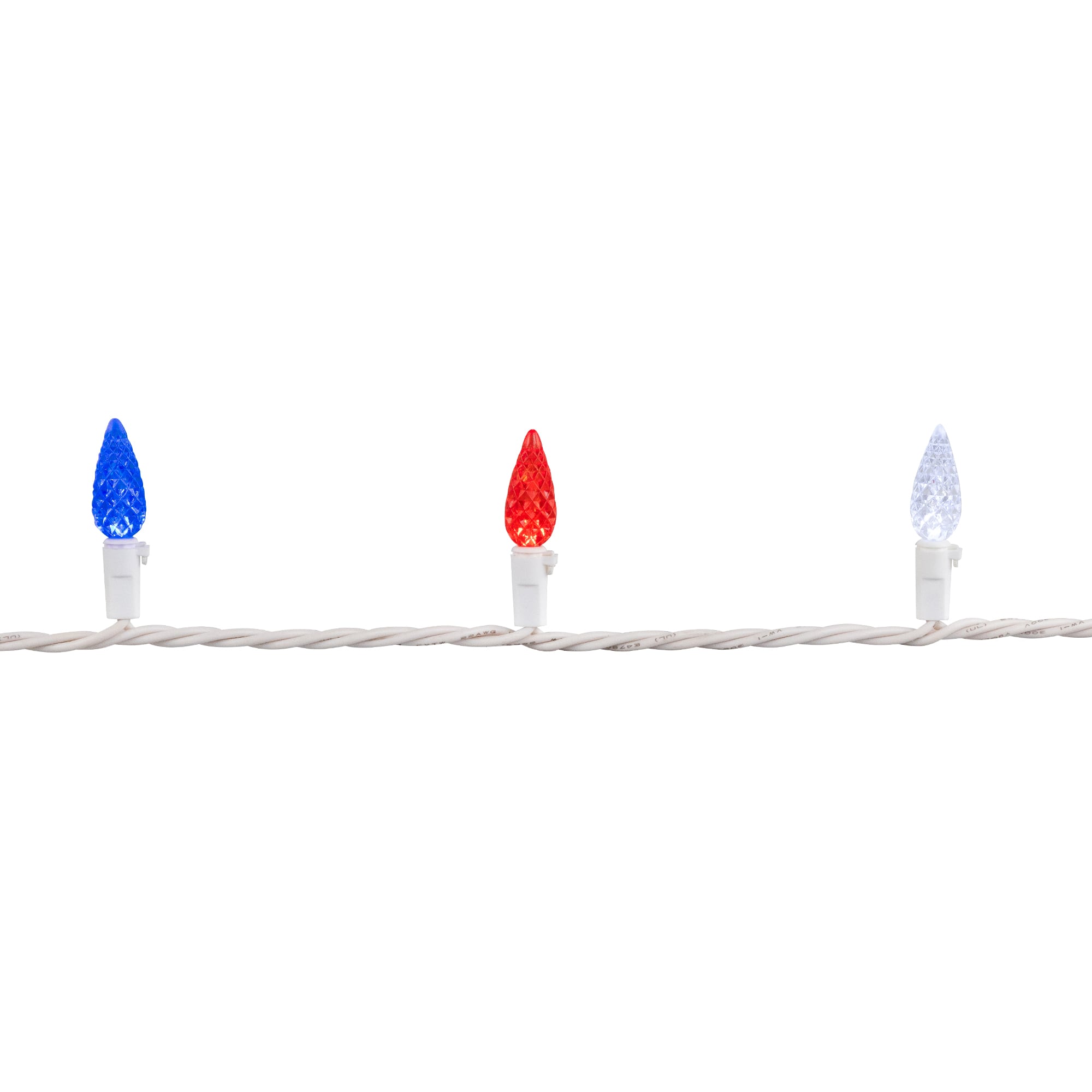 16.5ft. Patriotic LED C6 Faceted Christmas Light Set