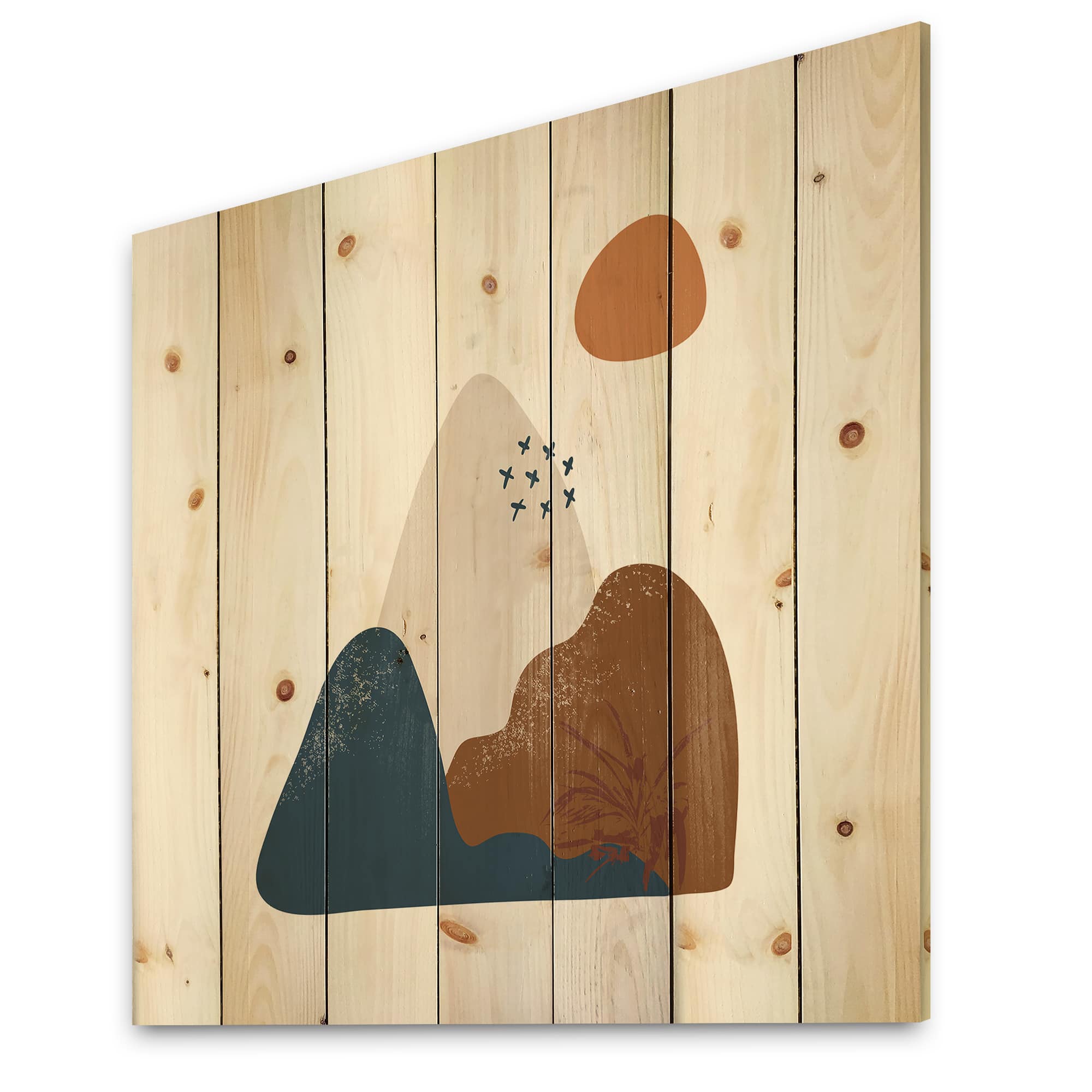 Designart - Abstract Flowers On Minimal Shapes VI