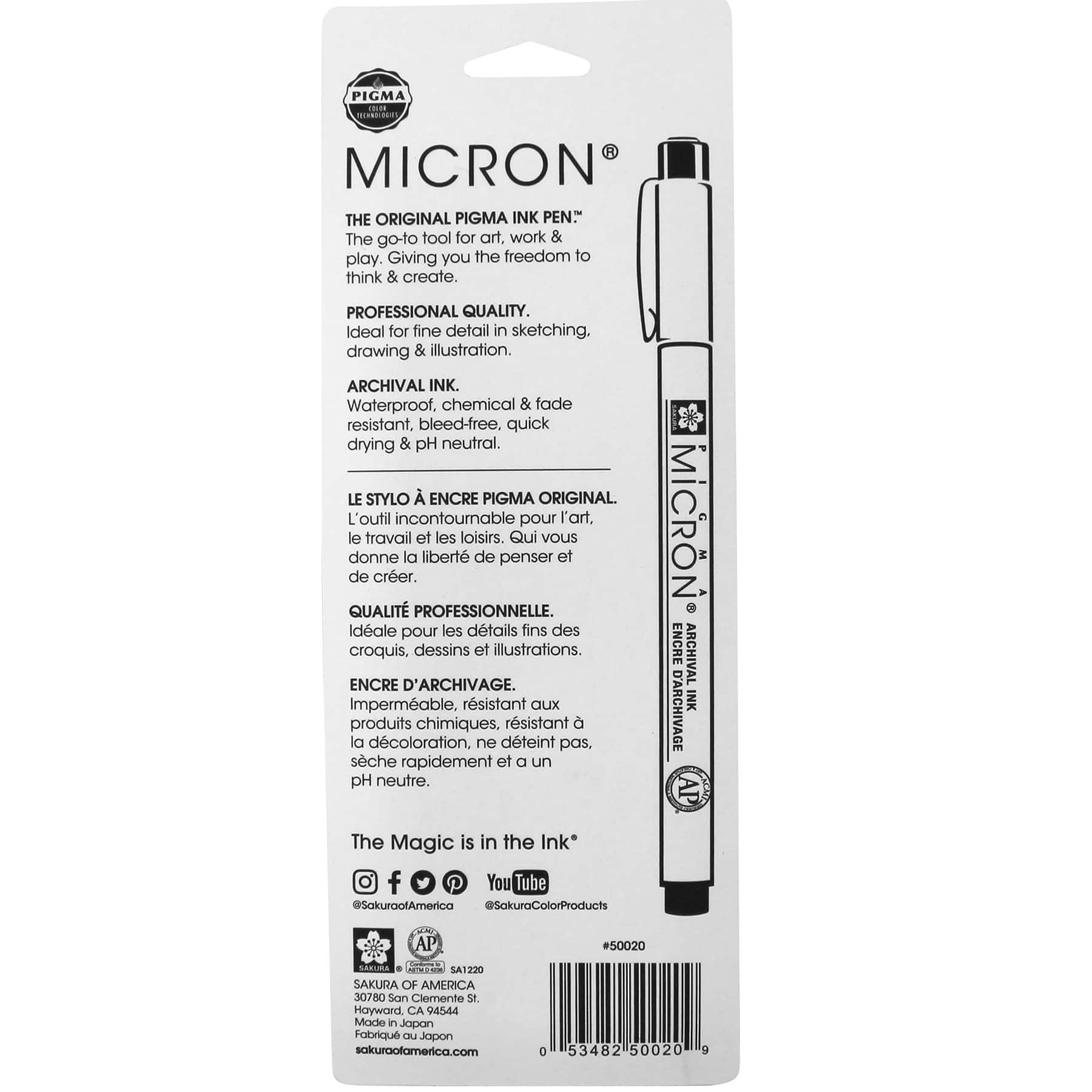 Pigma® Micron® Black Fine Line Ink Pens