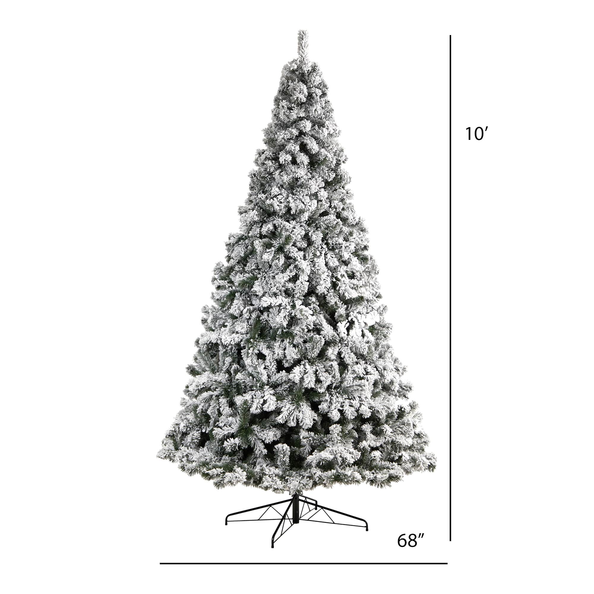 10ft. Unlit Flocked West Virginia Fir Artificial Christmas Tree