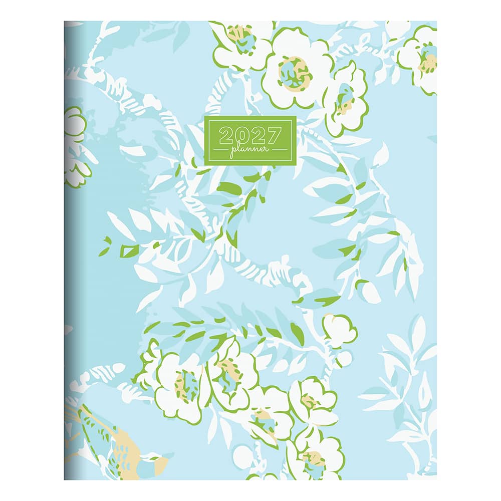 2027 Baby Blue Blooms Medium Monthly Planner