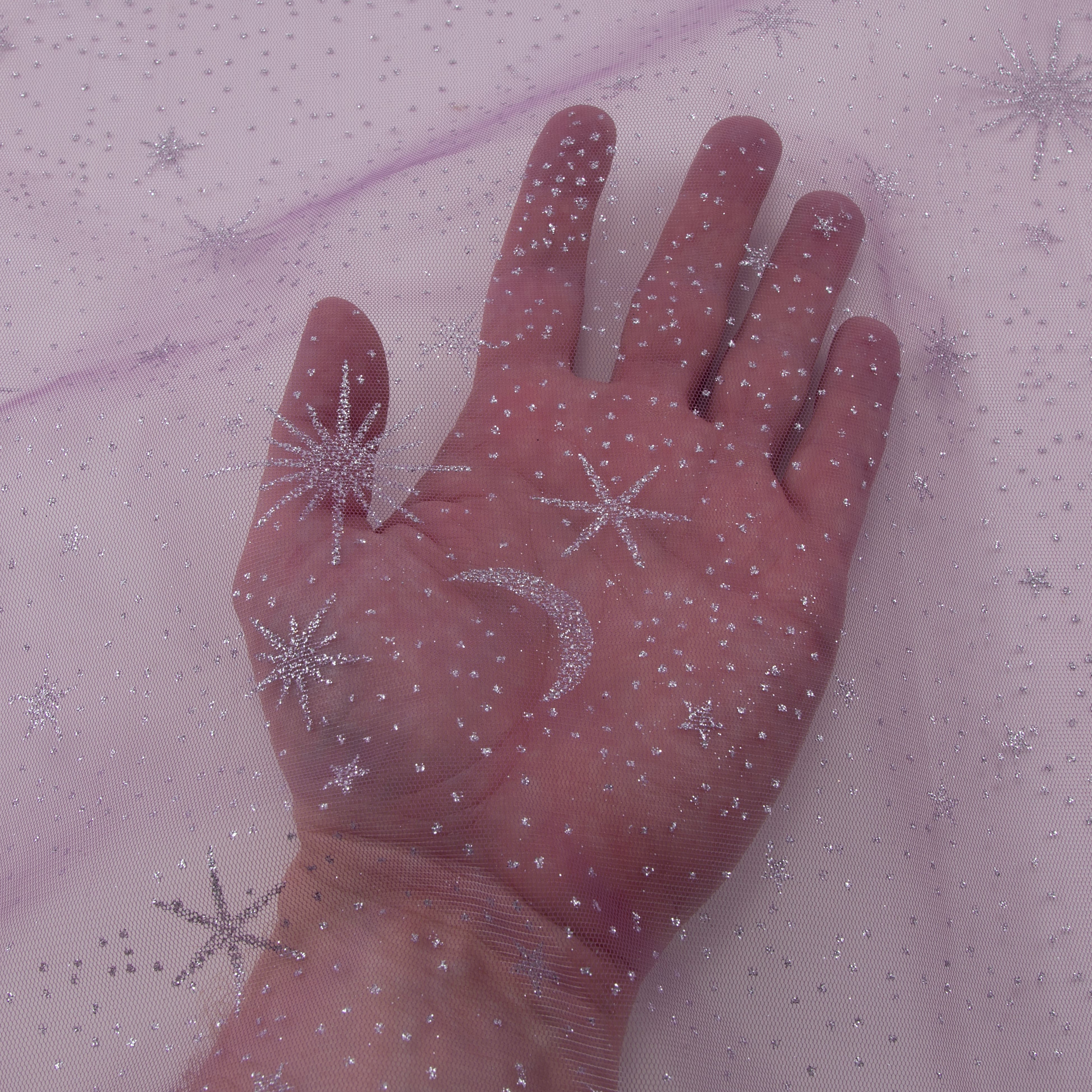 Wyla Purple with Silver Moon & Stars Mesh