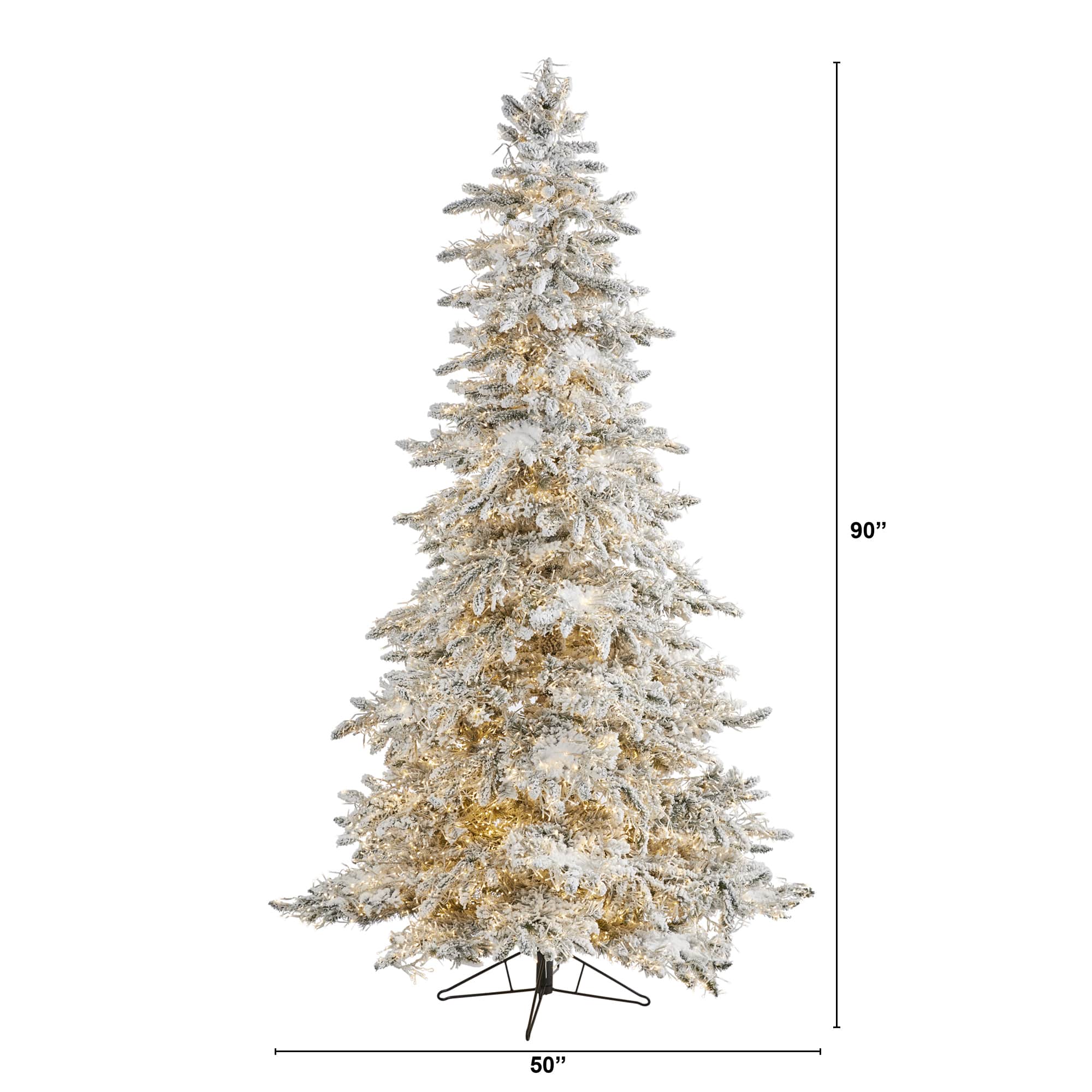7.5ft. Pre-Lit Flocked Grand Northern Rocky Fir Artificial Christmas Tree with Warm Cluster Multifunction LED Lights